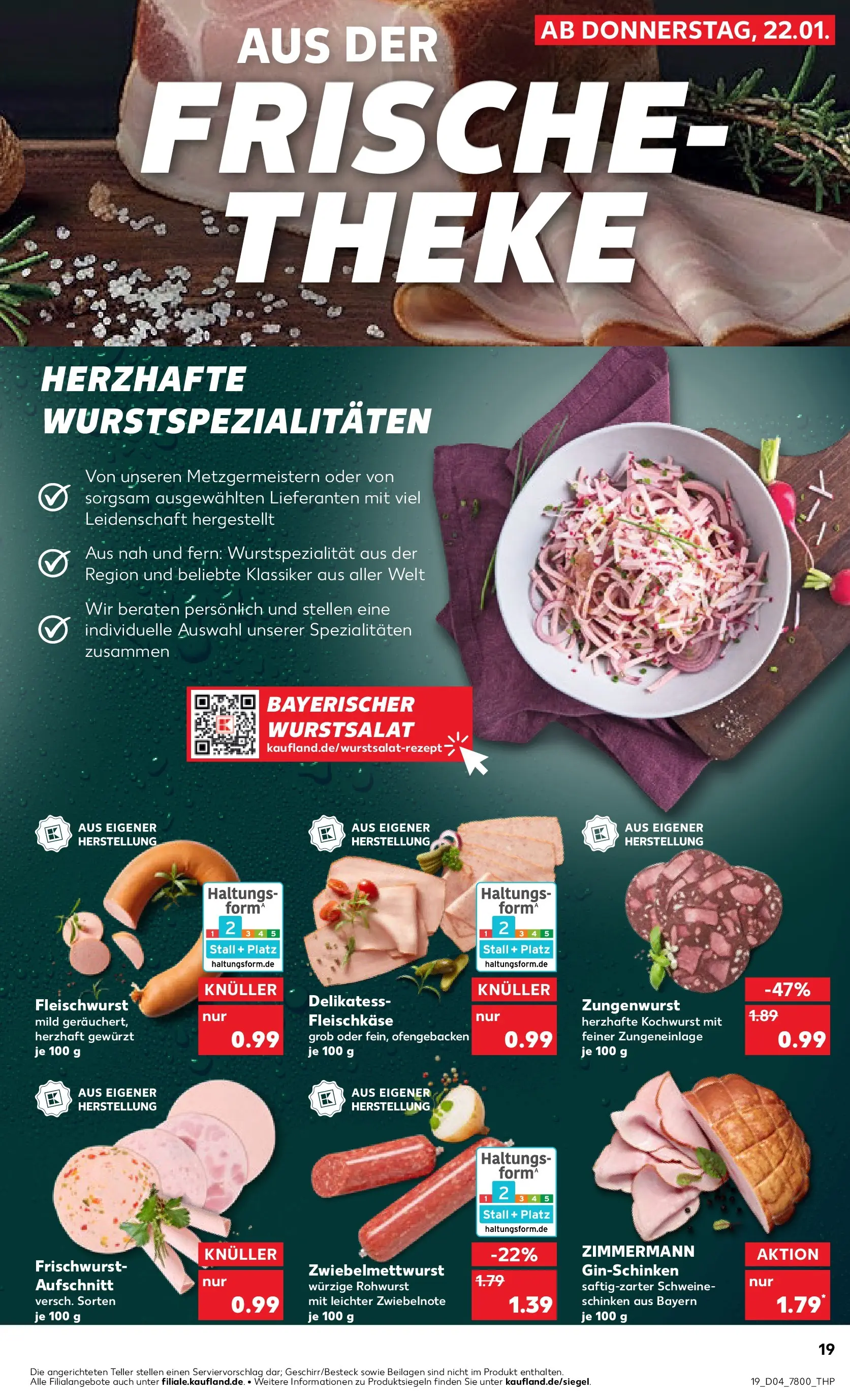 Prospekt Kaufland ab 22.01.2026 » Angebote Online zum Blättern | Seite: 19 | Produkte: Theke, Schinken