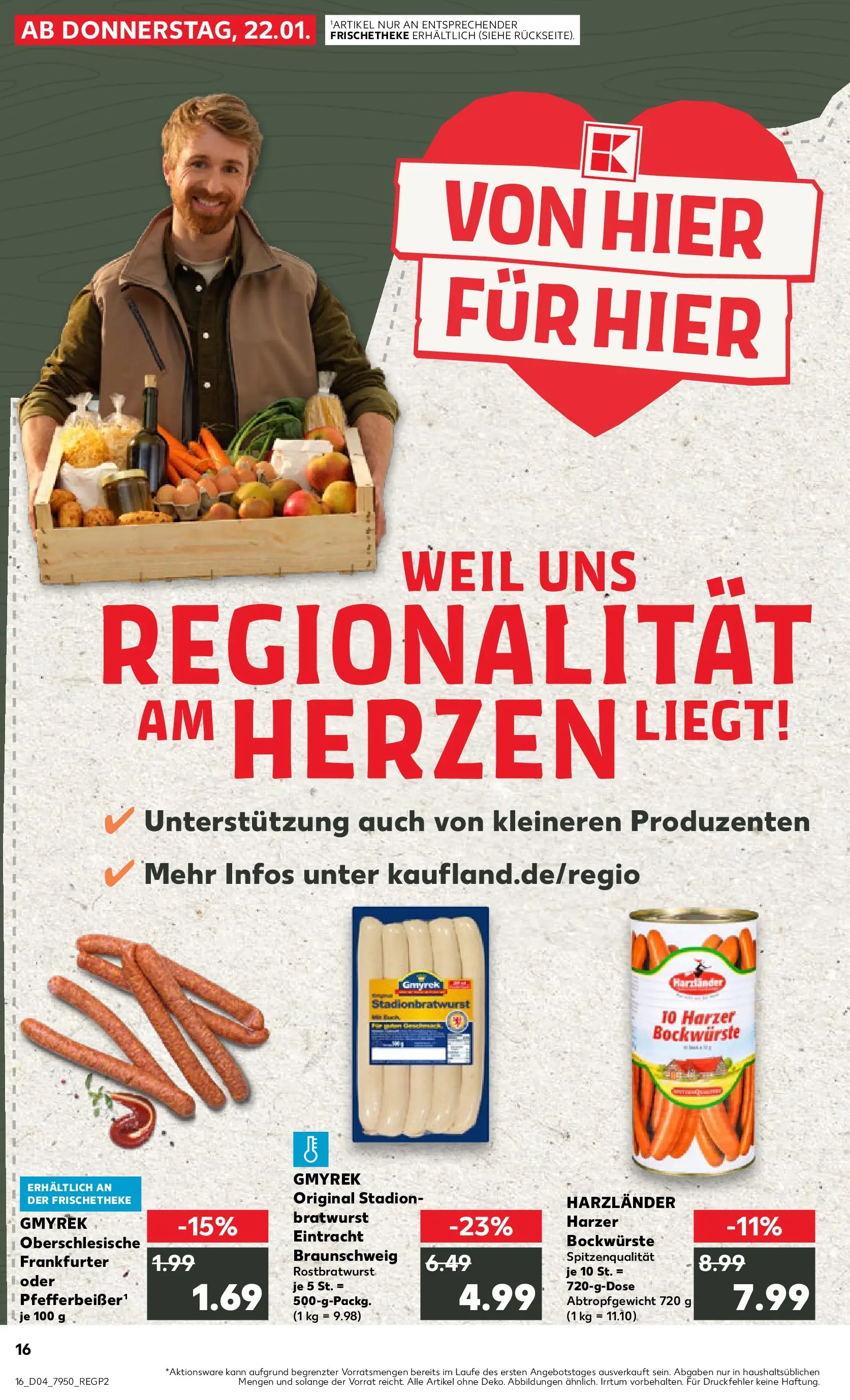 Prospekt Kaufland ab 22.01.2026 » Angebote Online zum Blättern | Seite: 16 | Produkte: Bratwurst