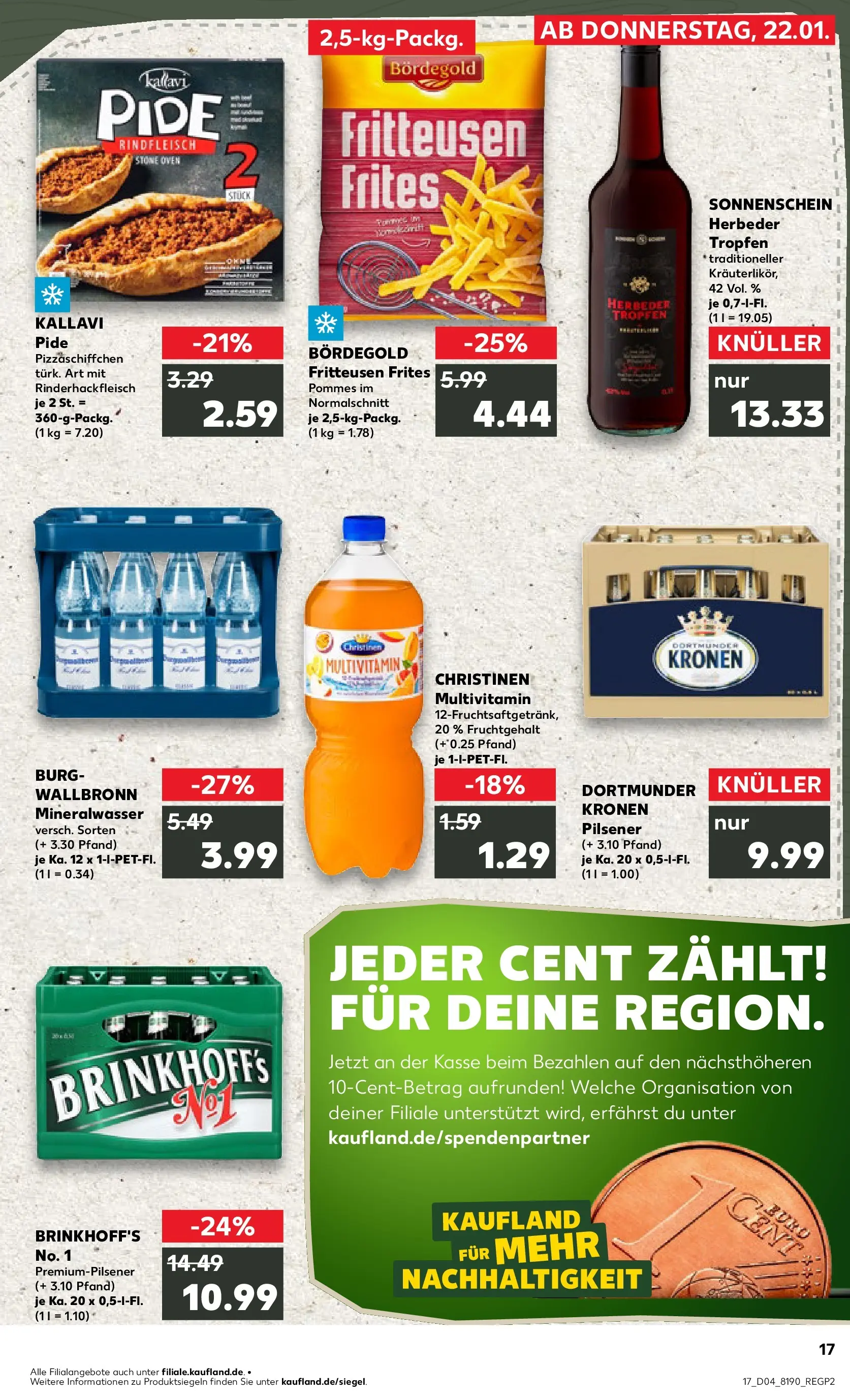 Prospekt Kaufland ab 22.01.2026 » Angebote Online zum Blättern | Seite: 2 | Produkte: Pommes, Mineralwasser, Rindfleisch