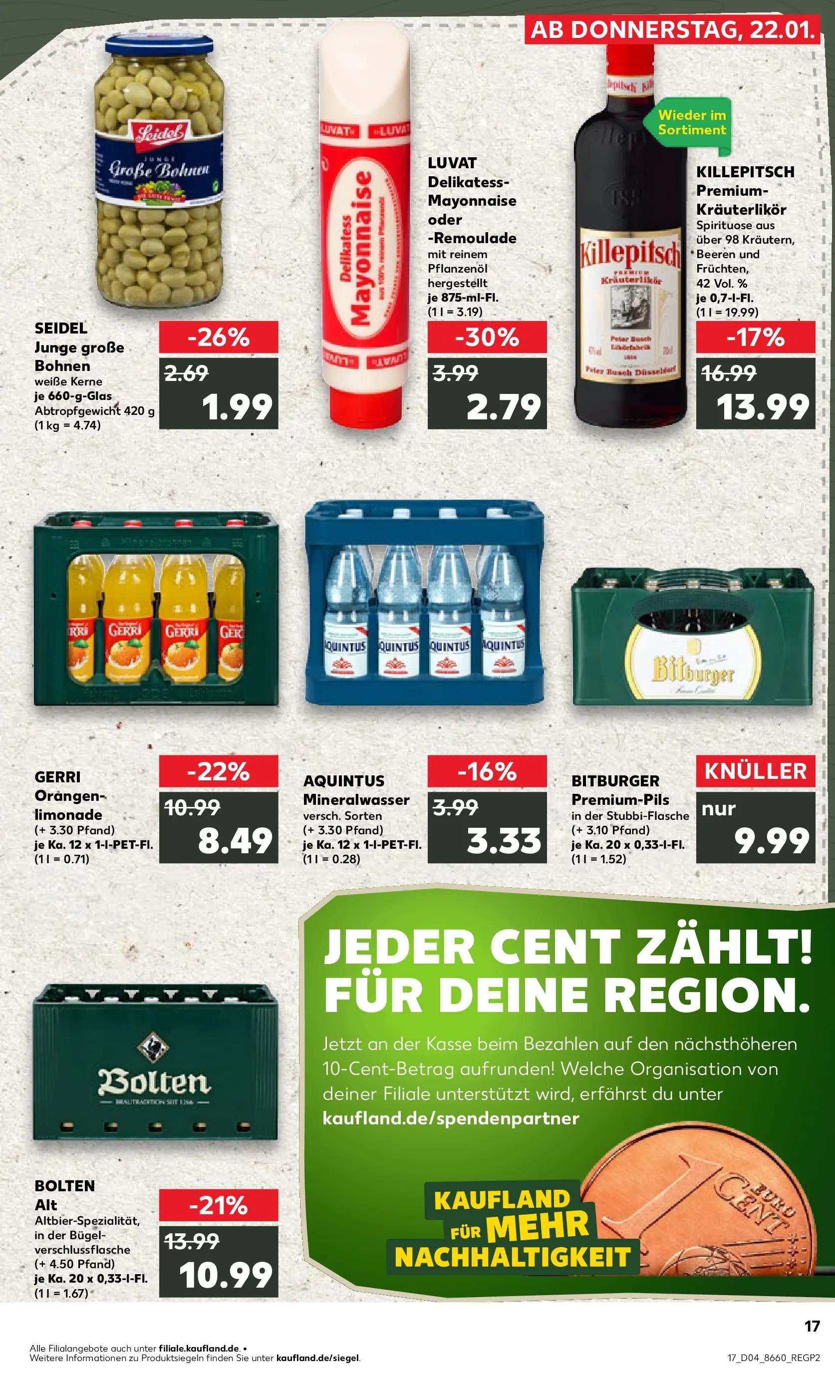 Prospekt Kaufland ab 22.01.2026 » Angebote Online zum Blättern | Seite: 2 | Produkte: Bitburger, Orangen, Limonade, Mayonnaise