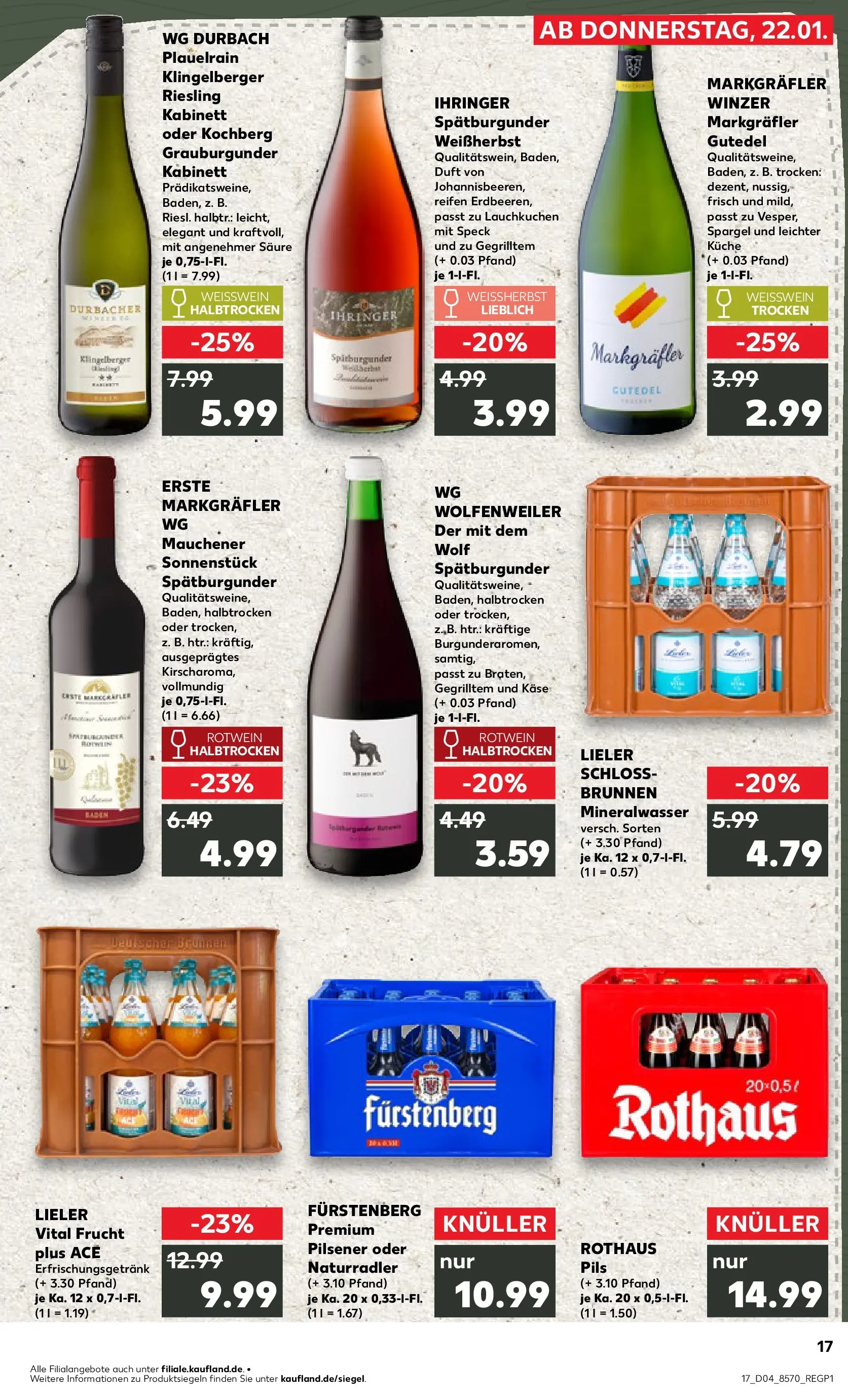 Prospekt Kaufland ab 22.01.2026 » Angebote Online zum Blättern | Seite: 2 | Produkte: Weißwein, Rotwein, Küche, Mineralwasser