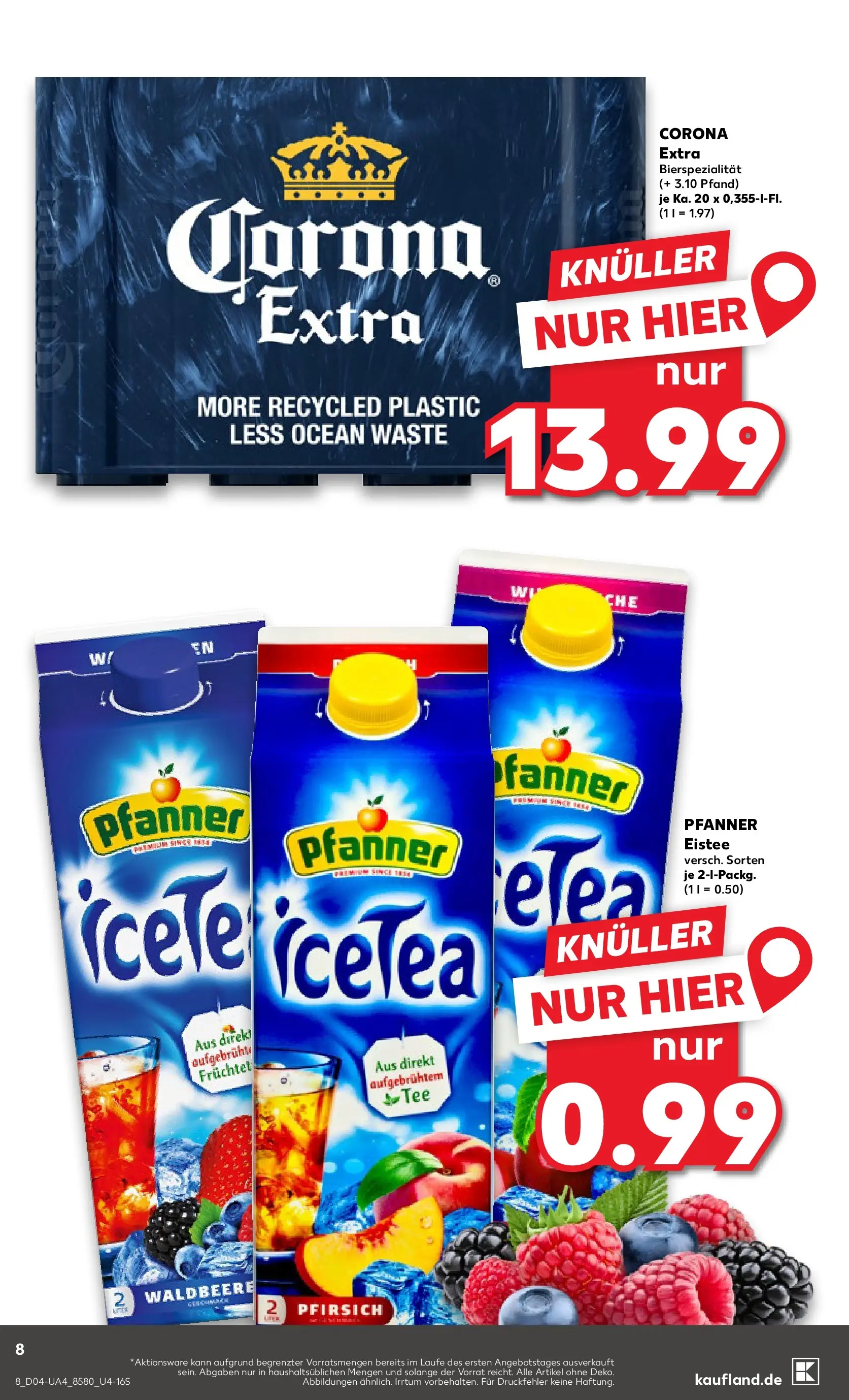 Prospekt Kaufland ab 22.01.2026 » Angebote Online zum Blättern | Seite: 8 | Produkte: Pfanner eistee, Pfirsich, Tee
