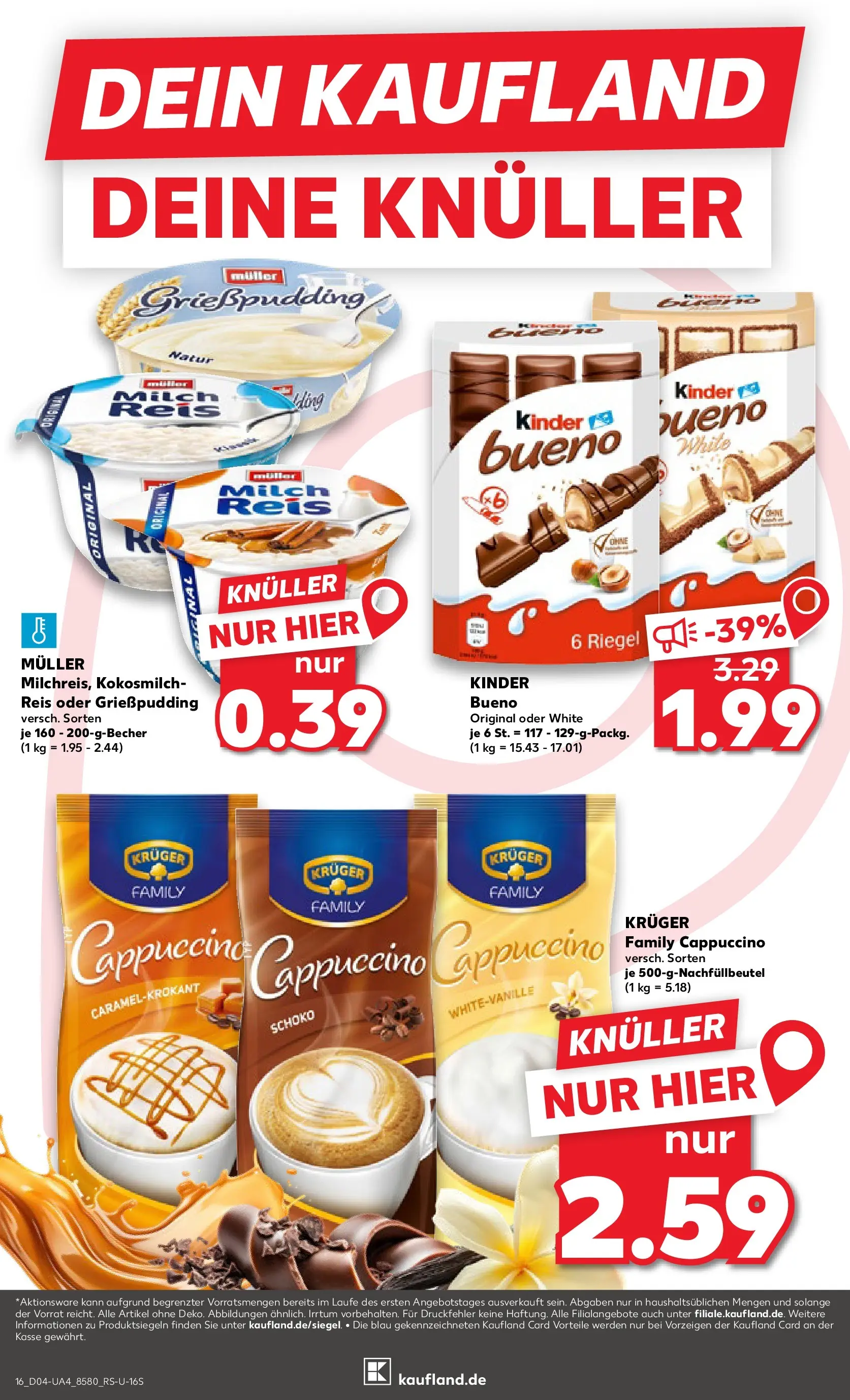 Prospekt Kaufland ab 22.01.2026 » Angebote Online zum Blättern | Seite: 16 | Produkte: Kinder bueno, Reis