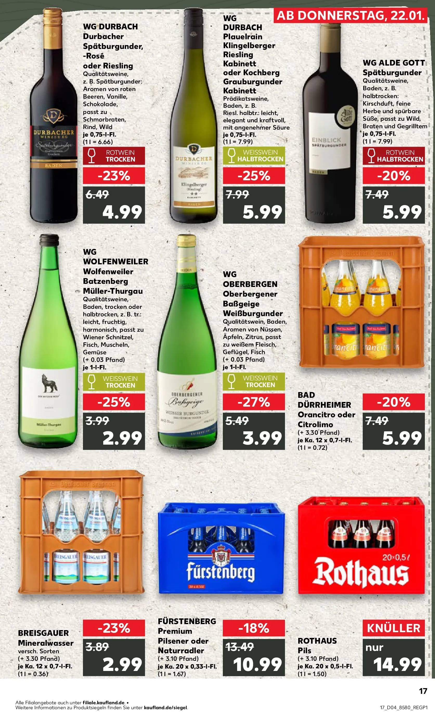 Prospekt Kaufland ab 22.01.2026 » Angebote Online zum Blättern | Seite: 33 | Produkte: Weißwein, Weißwein trocken, Pils, Fisch