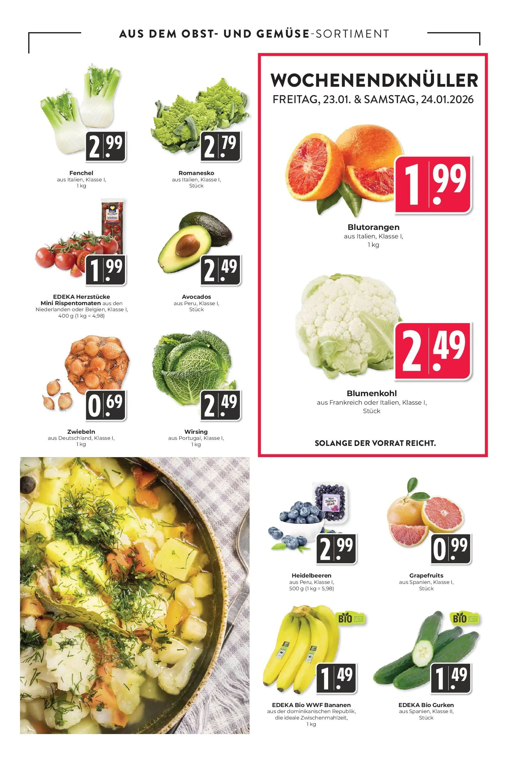 Entdecke - Hieber's Frischecenter: Meine Woche (ab 18.01.2026) zum Blättern | Seite: 7 | Produkte: Bananen, Heidelbeeren, Obst, Gurken