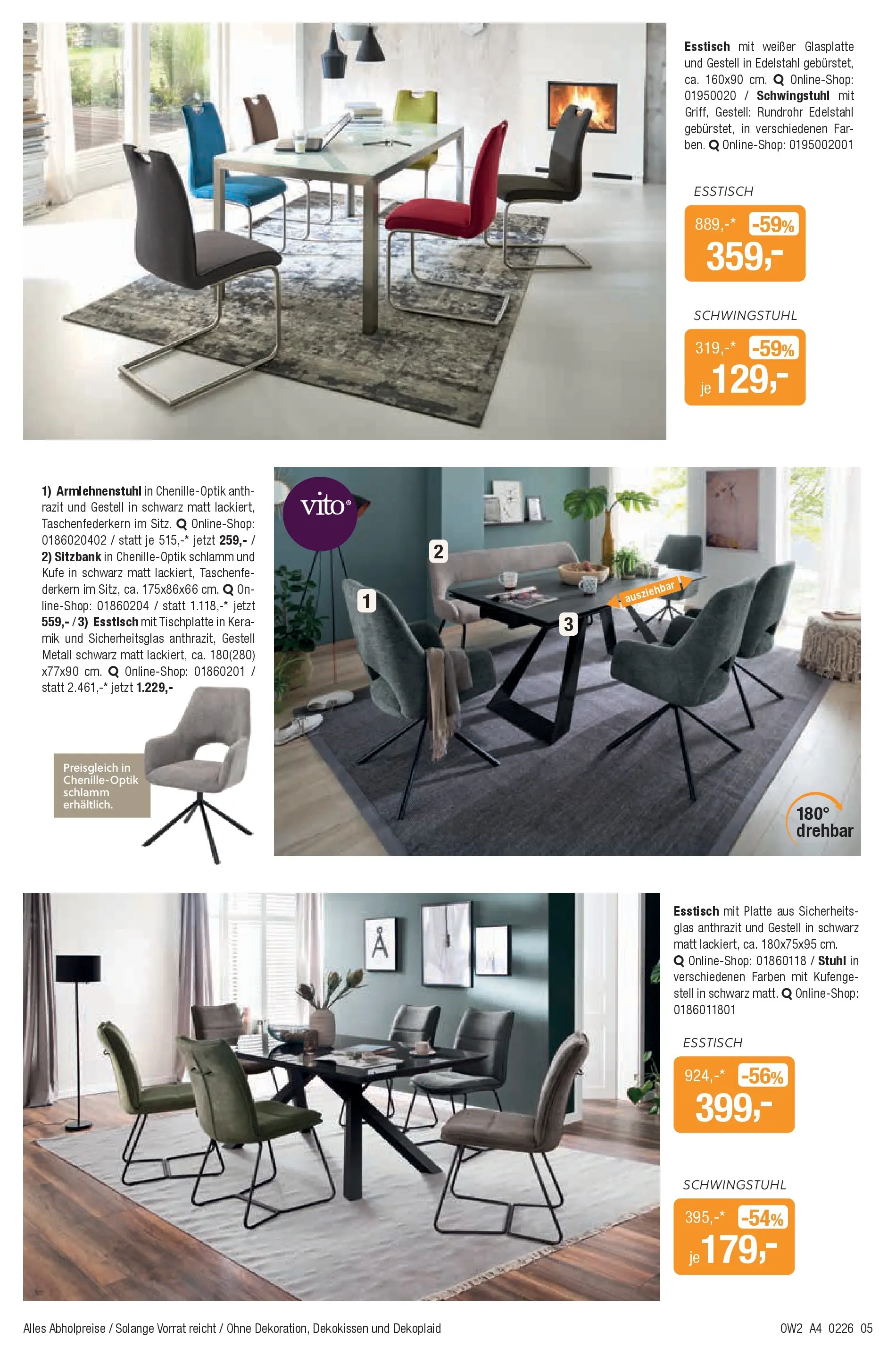 Angebote - Herzstück des Hauses (ab 28.01.2026) zum Blättern | Seite: 5 | Produkte: Esstisch, Sitzbank, Stuhl