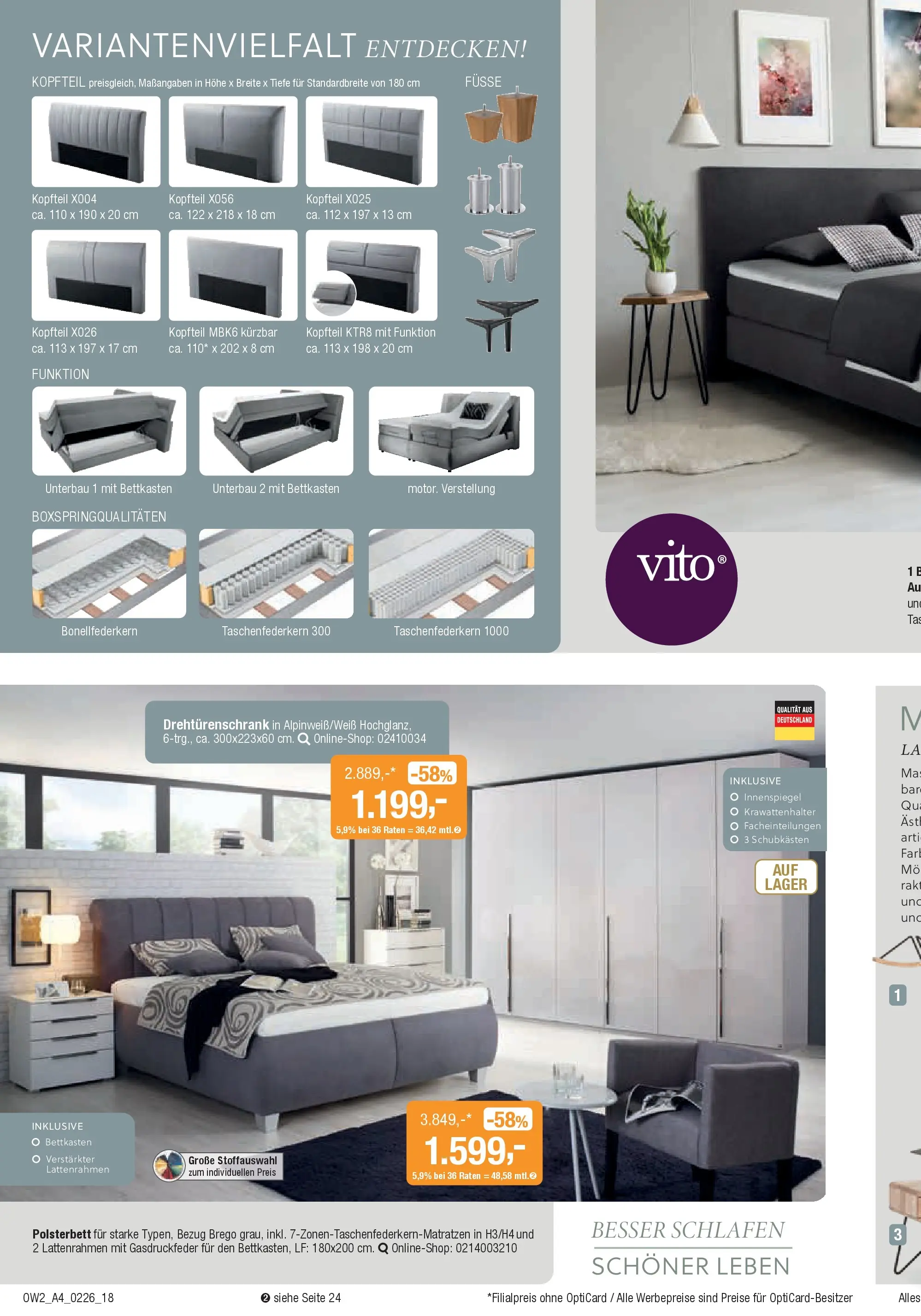 Angebote - Polsterwochen (ab 28.01.2026) zum Blättern | Seite: 20 | Produkte: Drehtürenschrank, Polsterbett