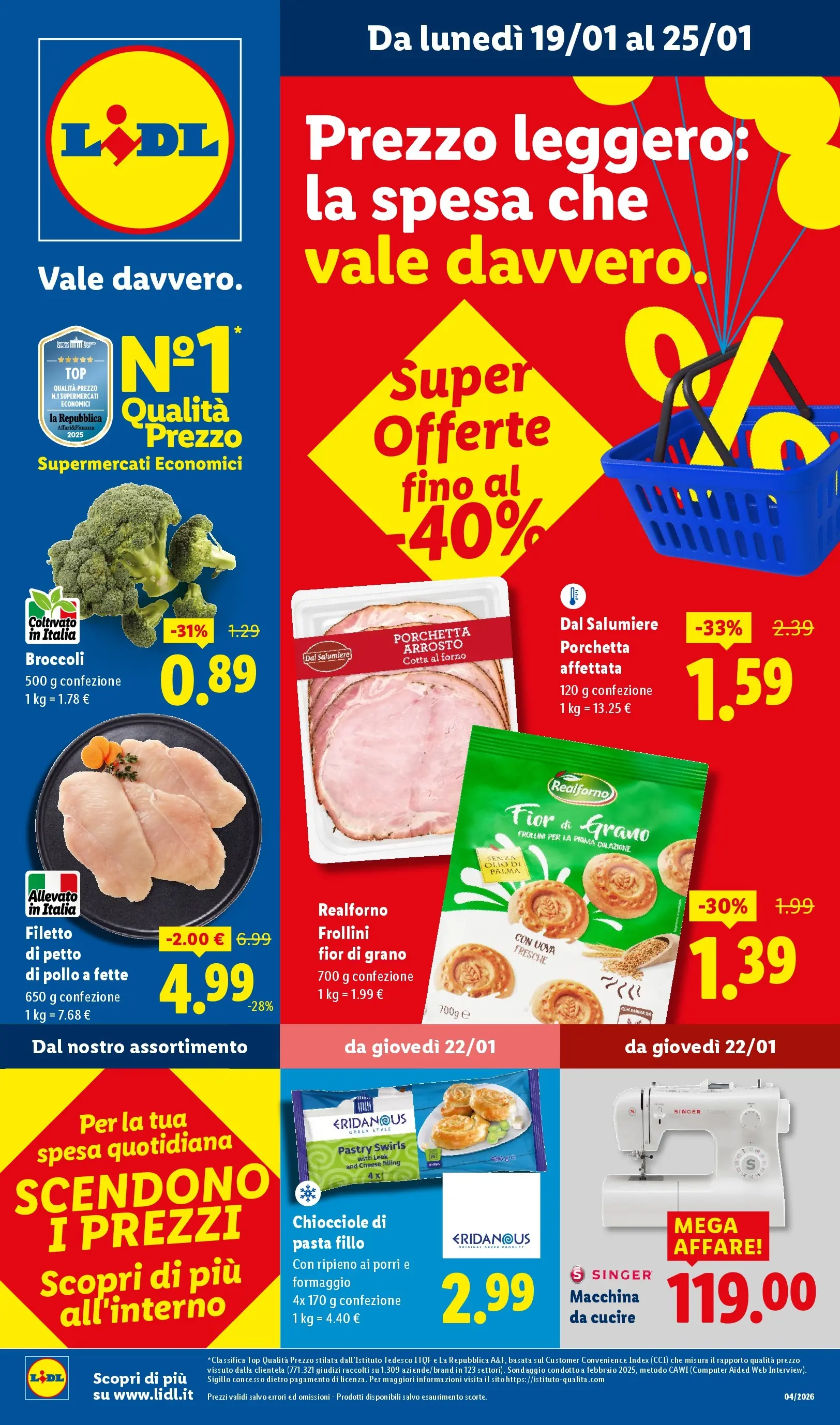 LIDL volantino della prossima settimana dal ﻿15/01/2026﻿ 📣 | Pagina: 1 | Prodotti: Porchetta, Pollo, Top, Forno