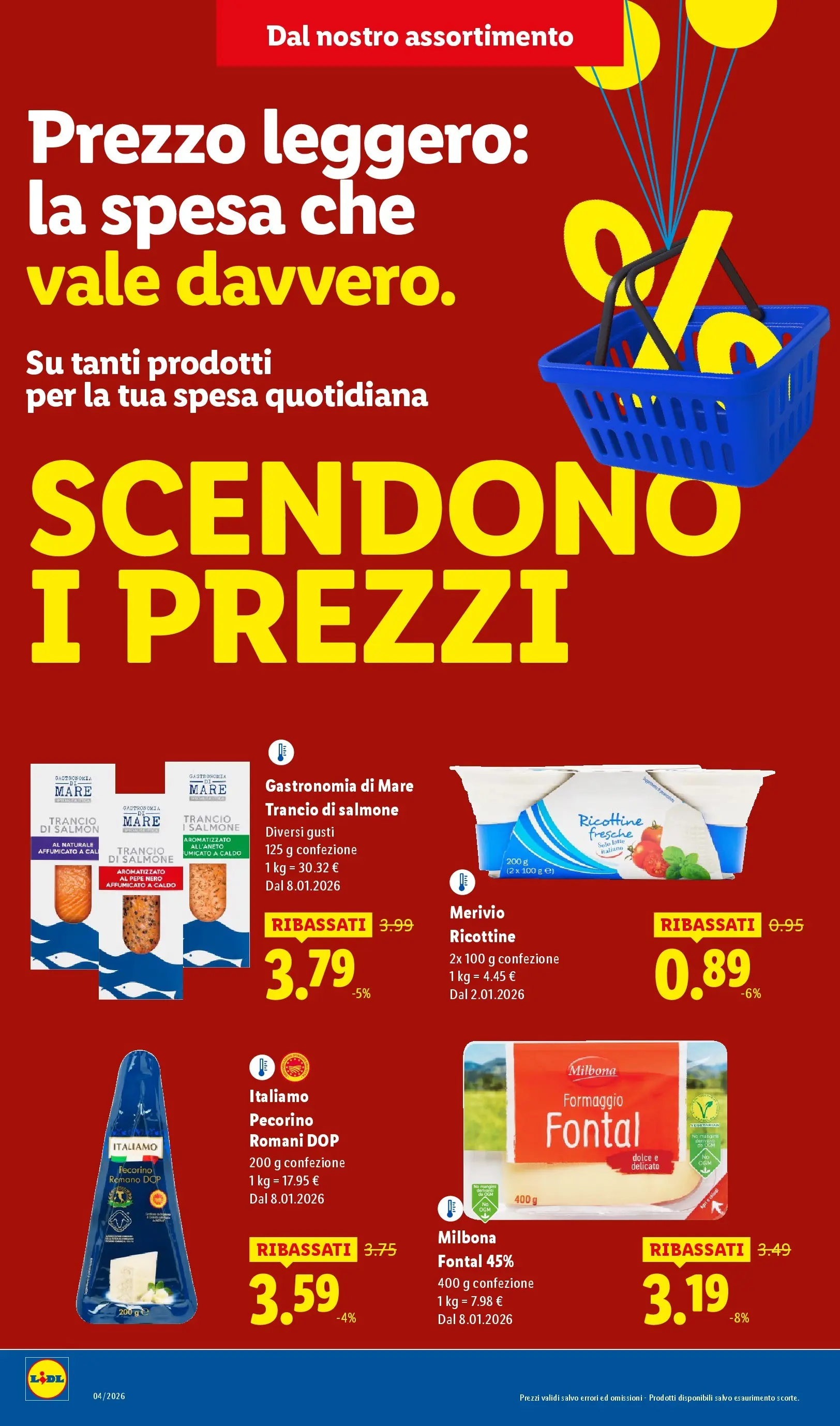 LIDL volantino della prossima settimana dal ﻿15/01/2026﻿ 📣 | Pagina: 10 | Prodotti: Salmone, Pepe, Latte, Pecorino