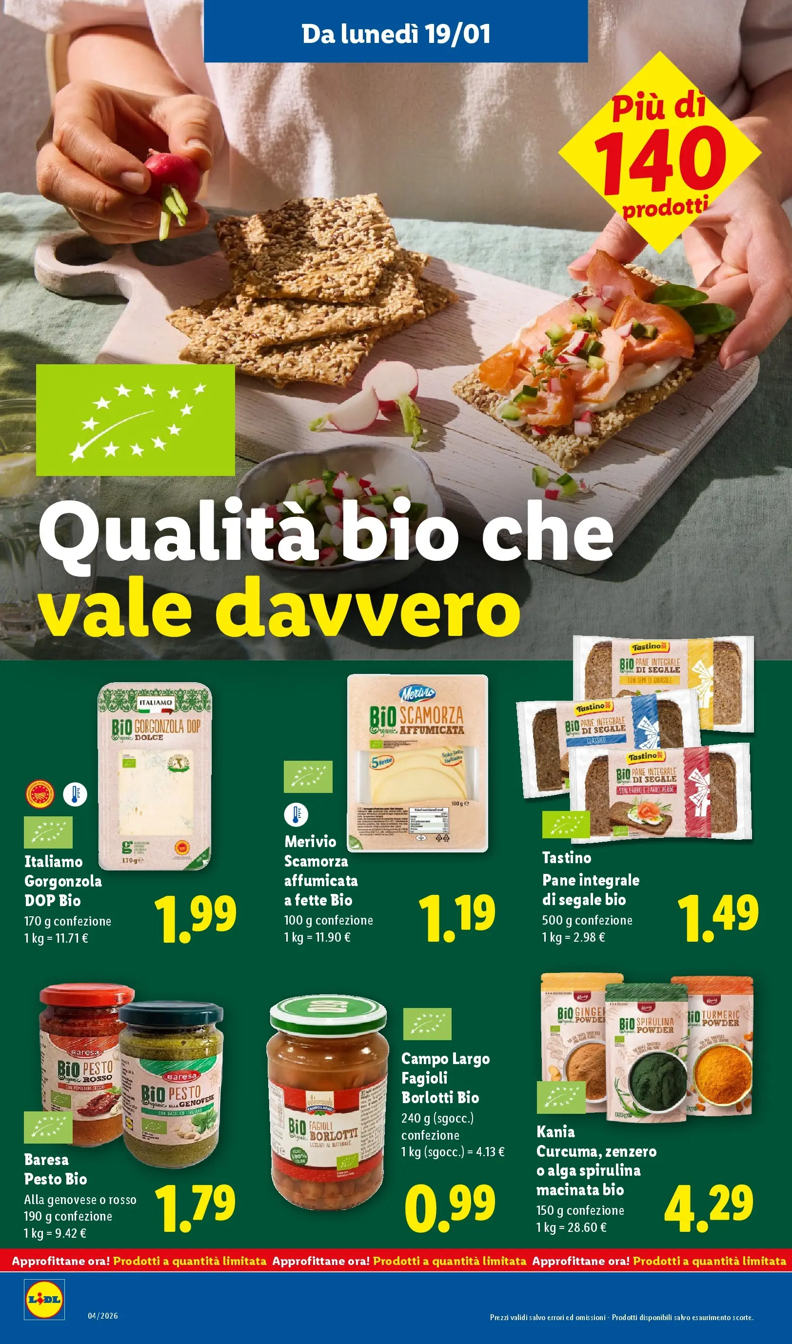 LIDL volantino della prossima settimana dal ﻿15/01/2026﻿ 📣 | Pagina: 18 | Prodotti: Pane, Fagioli, Pesto, Gorgonzola