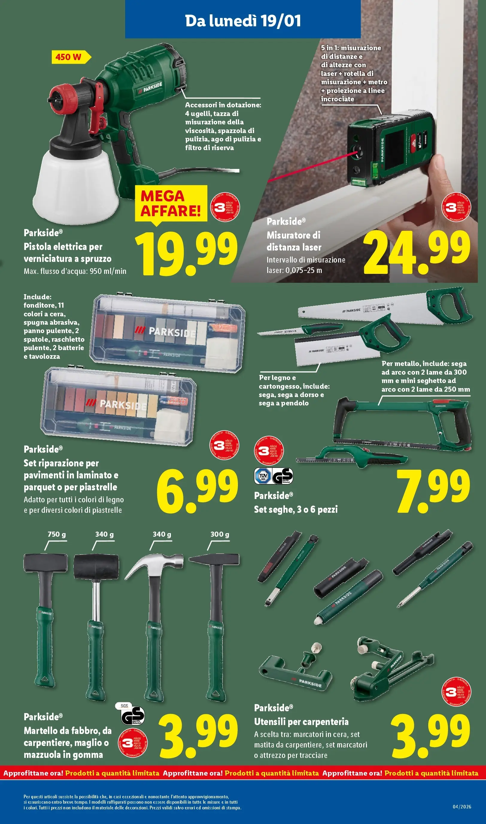 LIDL volantino della prossima settimana dal ﻿15/01/2026﻿ 📣 | Pagina: 29 | Prodotti: Spazzola, Spugna, Martello, Sega