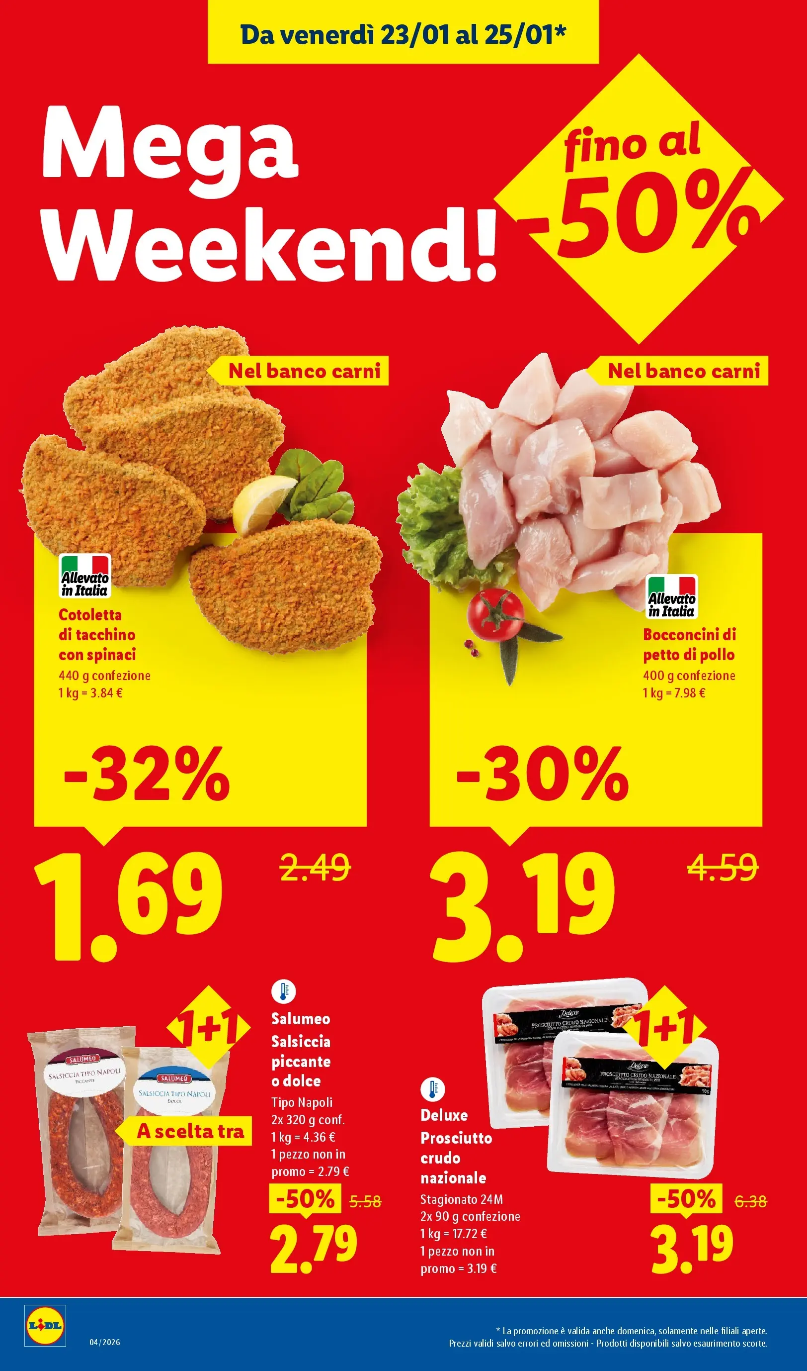 LIDL volantino della prossima settimana dal ﻿15/01/2026﻿ 📣 | Pagina: 50 | Prodotti: Petto di Pollo, Prosciutto Crudo, Tacchino, Prosciutto