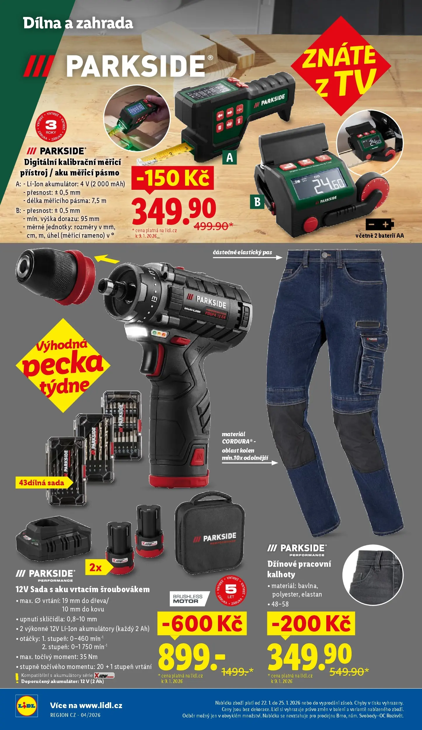 Lidl leták od 18.01.2026 - Nový akční leták | Strana: 16 | Produkty: Kalhoty, Parkside, Zahrada, Tv