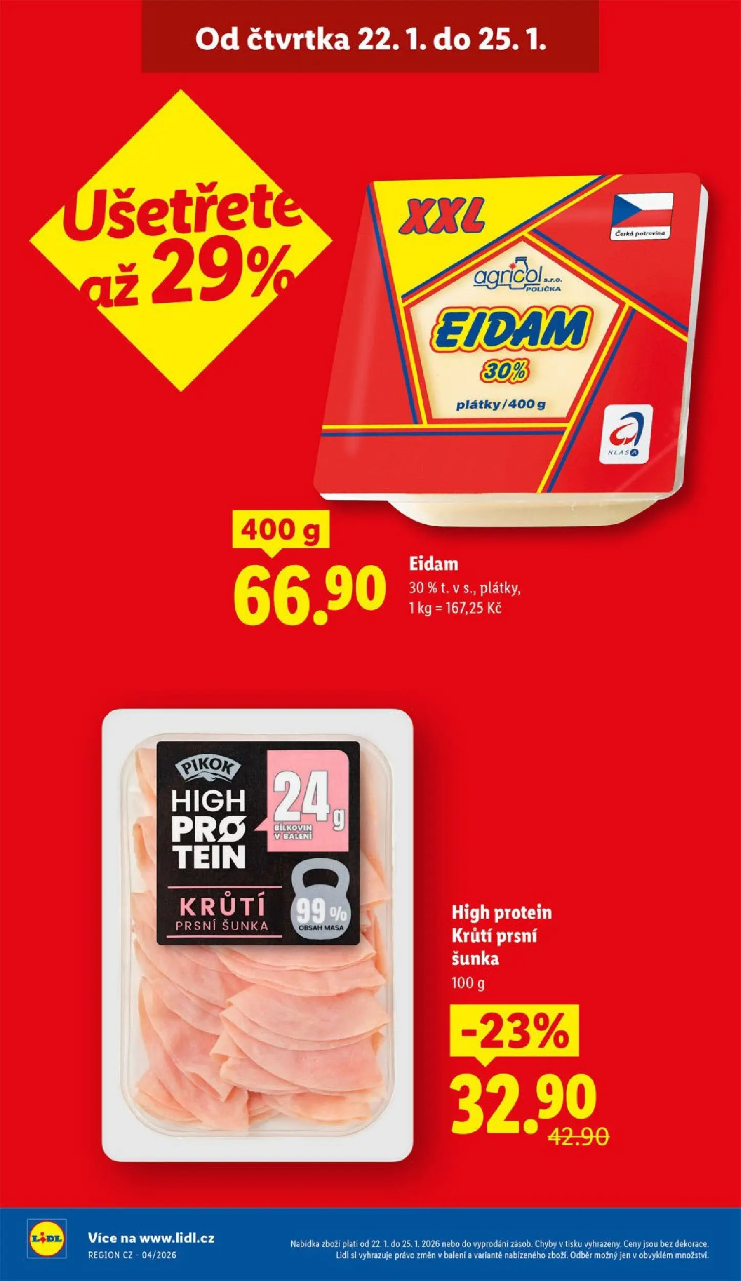 Lidl leták od 21.01.2026 - Nový akční leták | Strana: 4 | Produkty: Polička, Šunka, Protein, Pikok