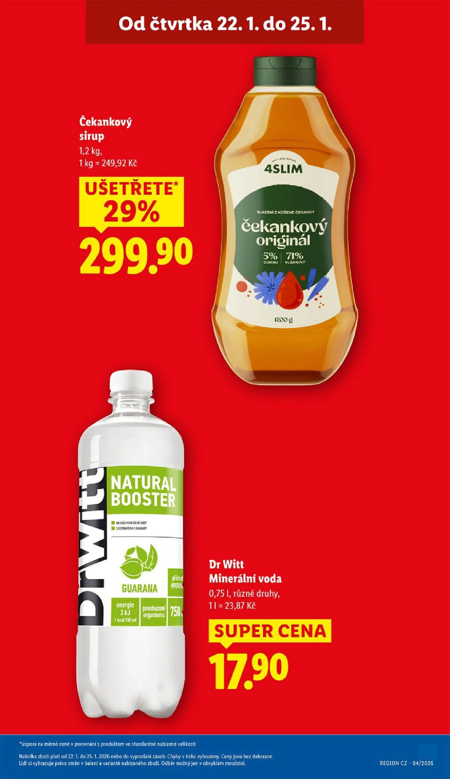 Lidl leták od 21.01.2026 - Nový akční leták | Strana: 5 | Produkty: Drwitt, Sirup, Čekankový sirup, Minerální voda