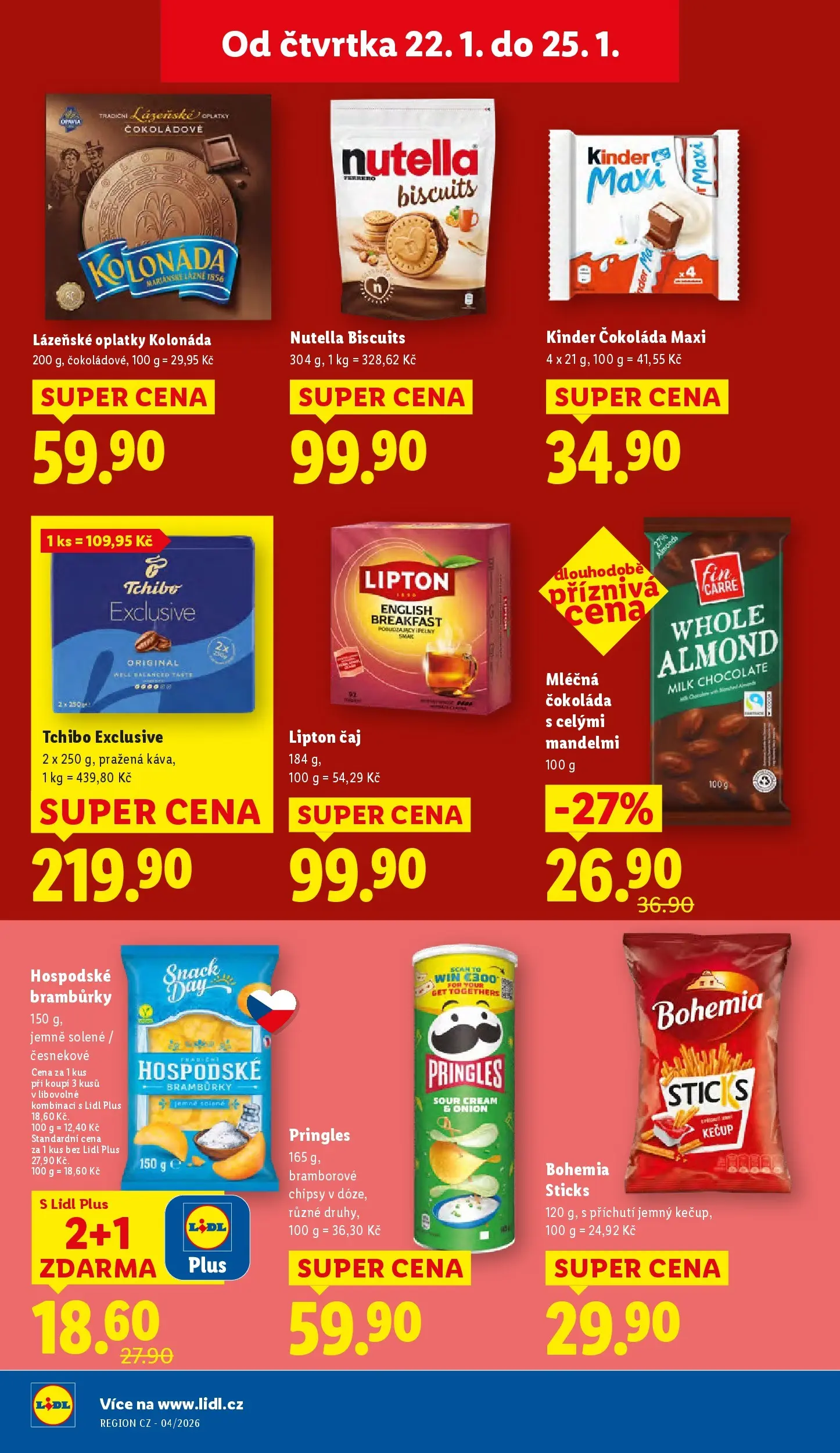 Lidl leták od 21.01.2026 - Nový akční leták | Strana: 14 | Produkty: Bramburky, Chipsy, Oplatky, Milk chocolate
