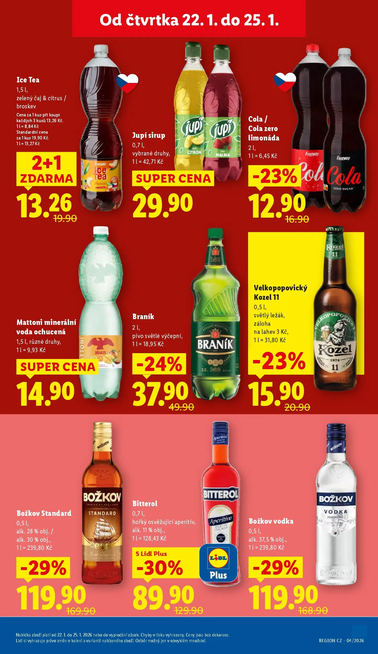 Lidl leták od 21.01.2026 - Nový akční leták | Strana: 15 | Produkty: Mattoni, Pivo, Božkov, Minerální voda