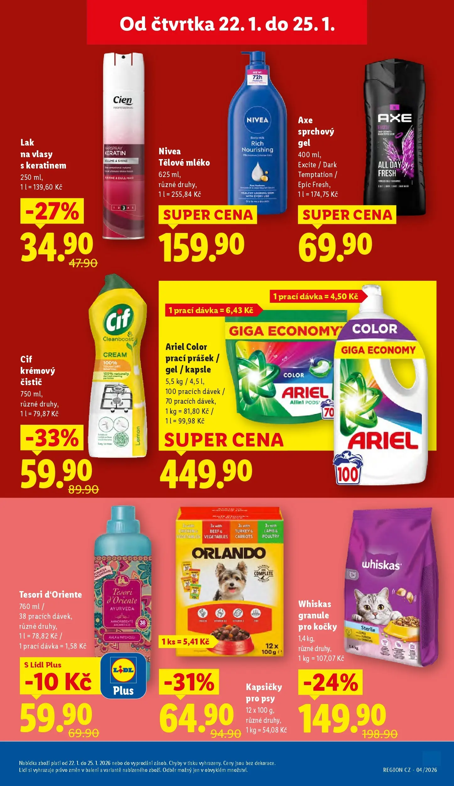 Lidl leták od 21.01.2026 - Nový akční leták | Strana: 17 | Produkty: Whiskas, Kapsle, Granule pro kočky, Prací Prášek