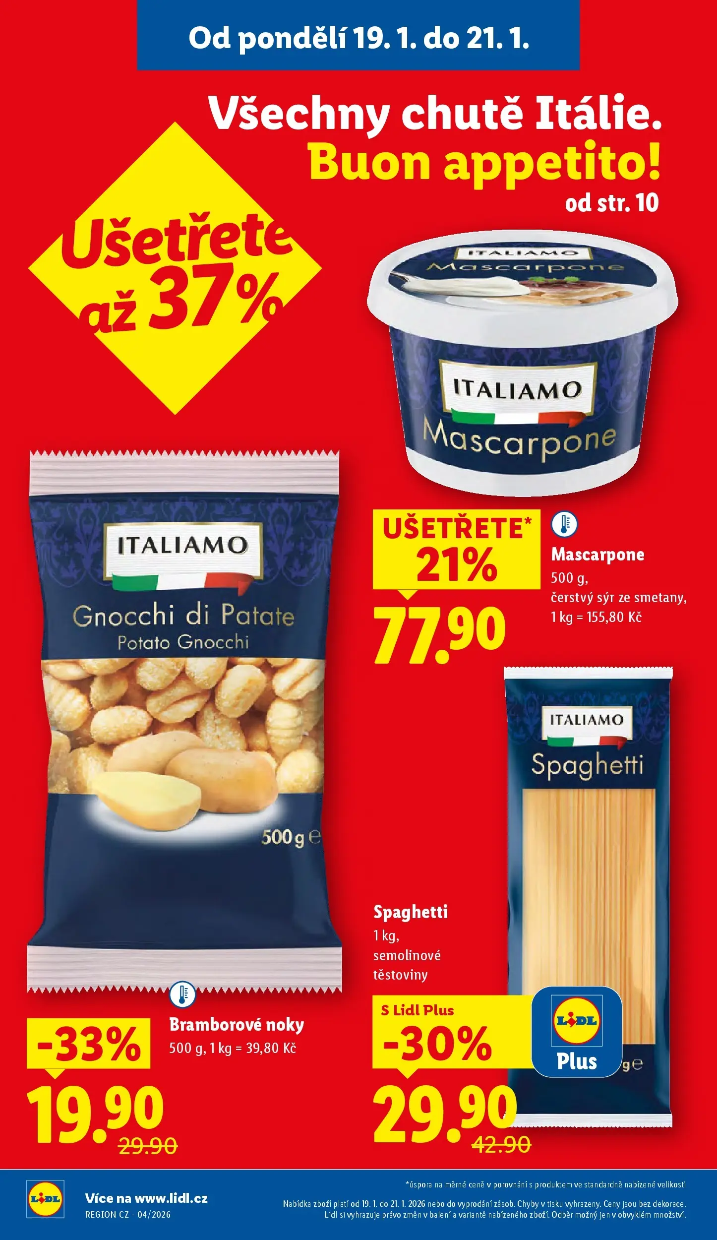 Lidl leták od 18.01.2026 - Nový akční leták | Strana: 2 | Produkty: Bramborové noky, Mascarpone, Gnocchi, Semolinové těstoviny