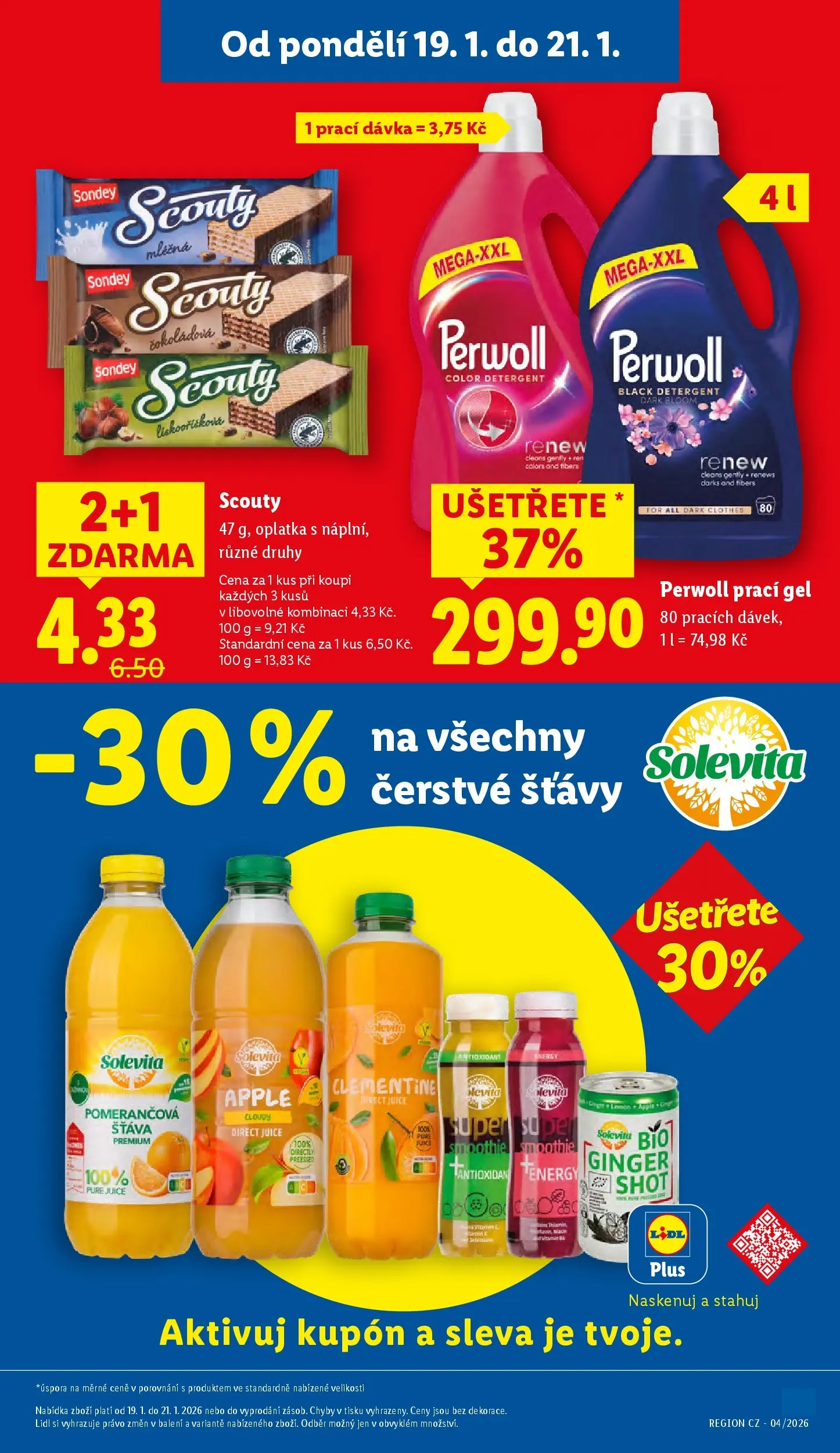 Lidl leták od 18.01.2026 - Nový akční leták | Strana: 3 | Produkty: Prací gel, Apple, Ginger shot, Solevita