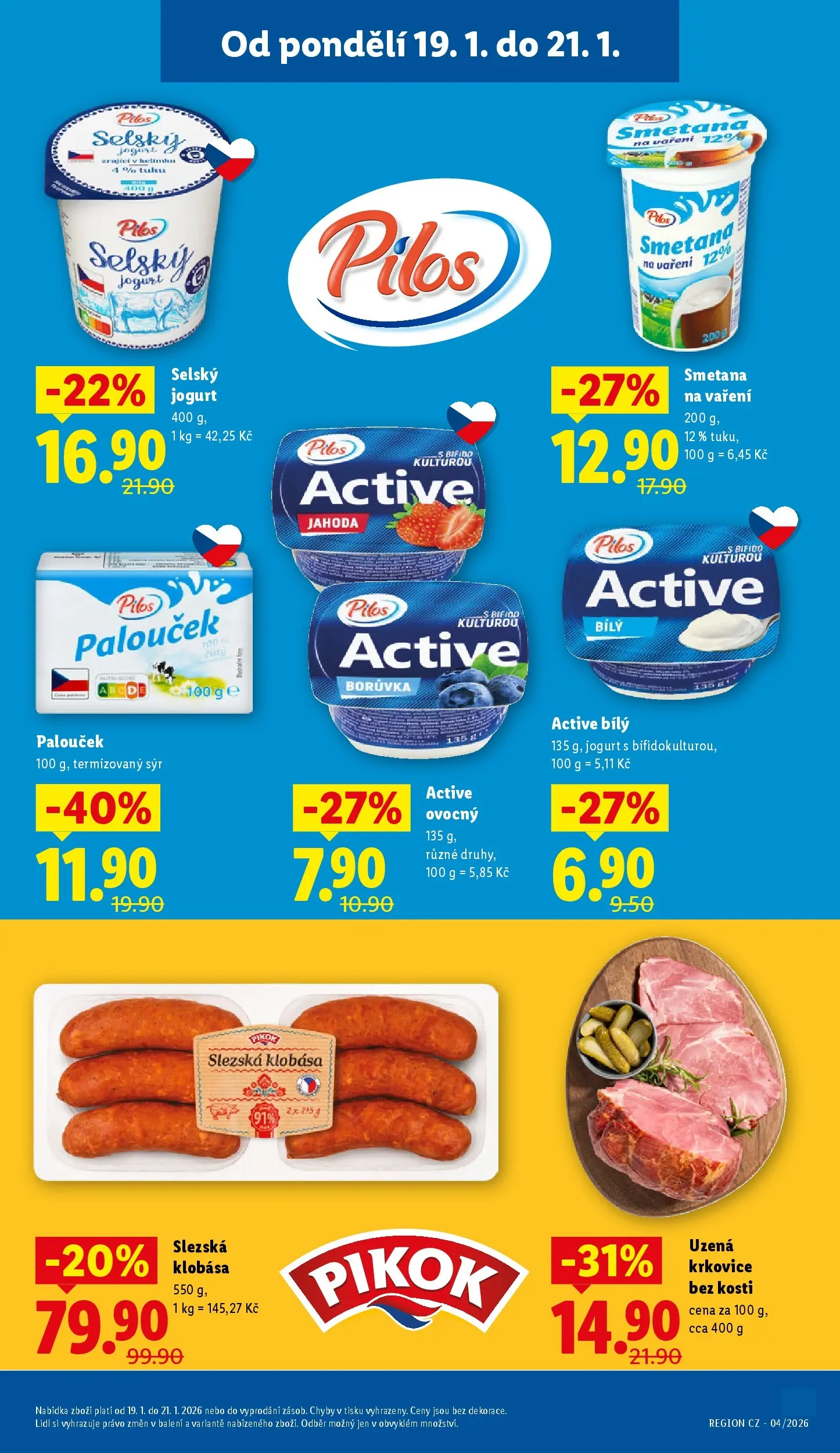 Lidl leták od 18.01.2026 - Nový akční leták | Strana: 9 | Produkty: Sýr, Smetana, Smetana na vaření, Krkovice