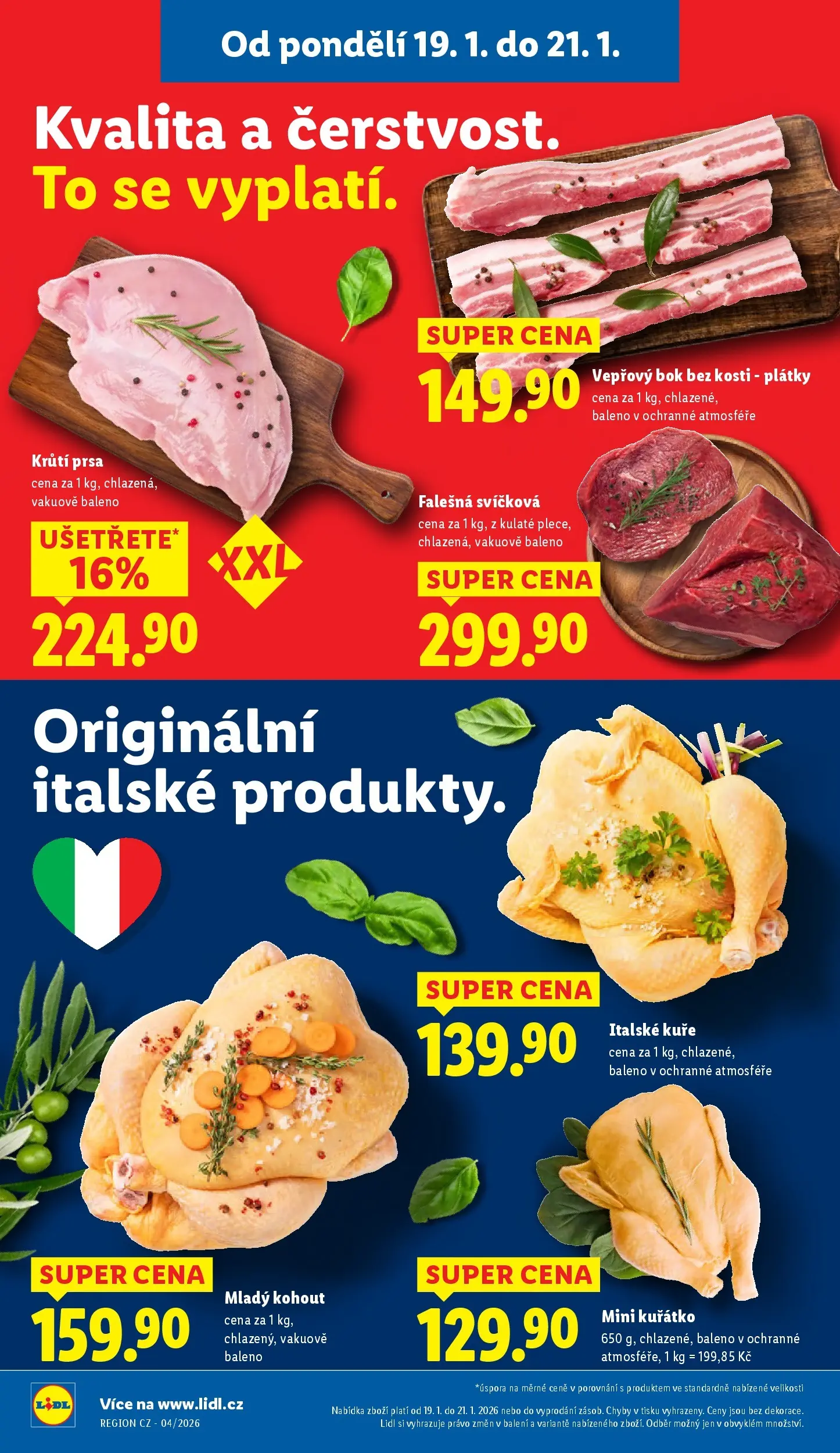 Lidl leták od 18.01.2026 - Nový akční leták | Strana: 12 | Produkty: Vepřový bok, Vepřový bok bez kosti, Kuře