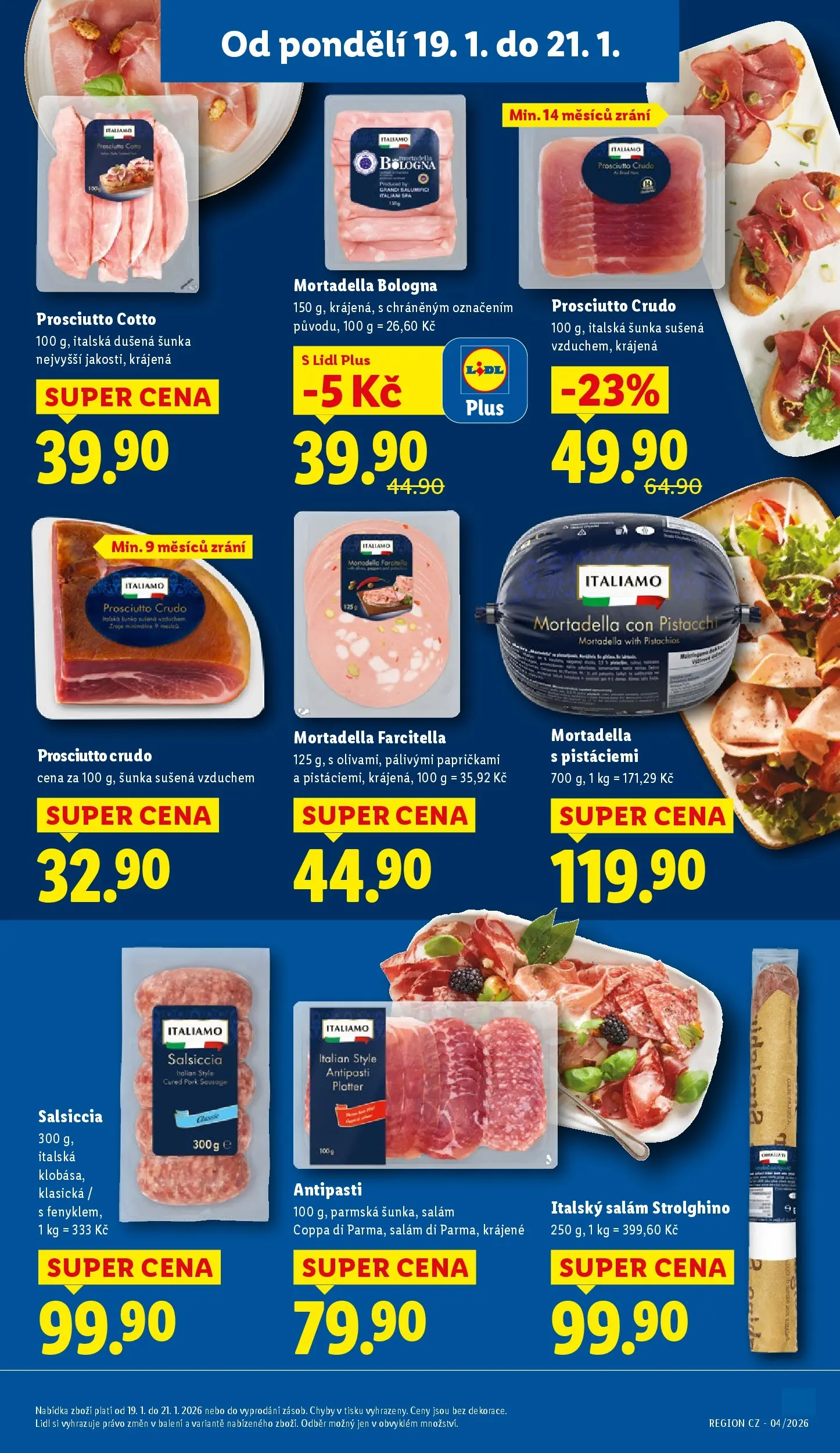 Lidl leták od 18.01.2026 - Nový akční leták | Strana: 15 | Produkty: Salám, Salsiccia, Mortadella, Crudo