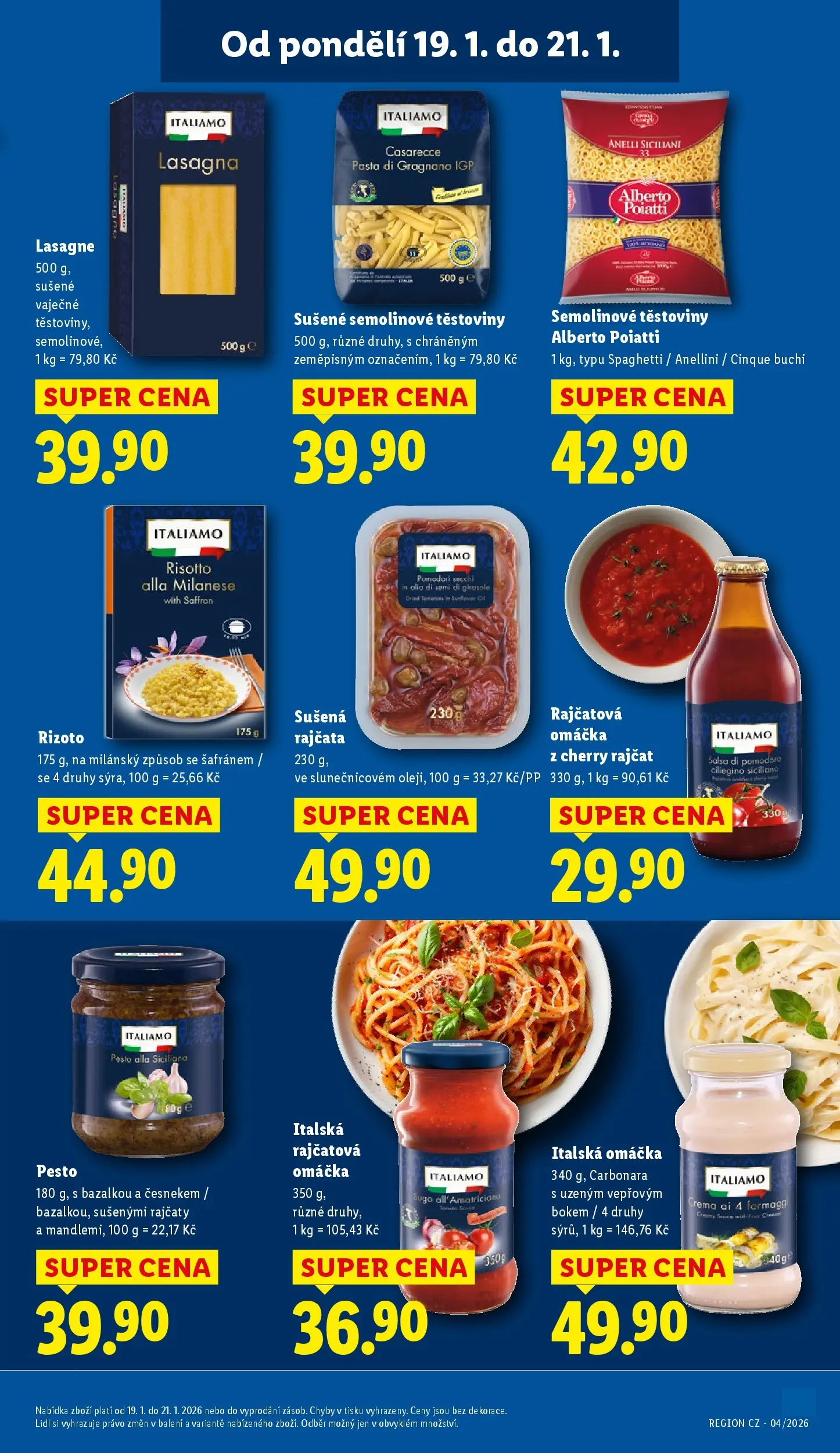Lidl leták od 18.01.2026 - Nový akční leták | Strana: 17 | Produkty: Rajčata, Těstoviny, Rajčatová omáčka, Sušená rajčata