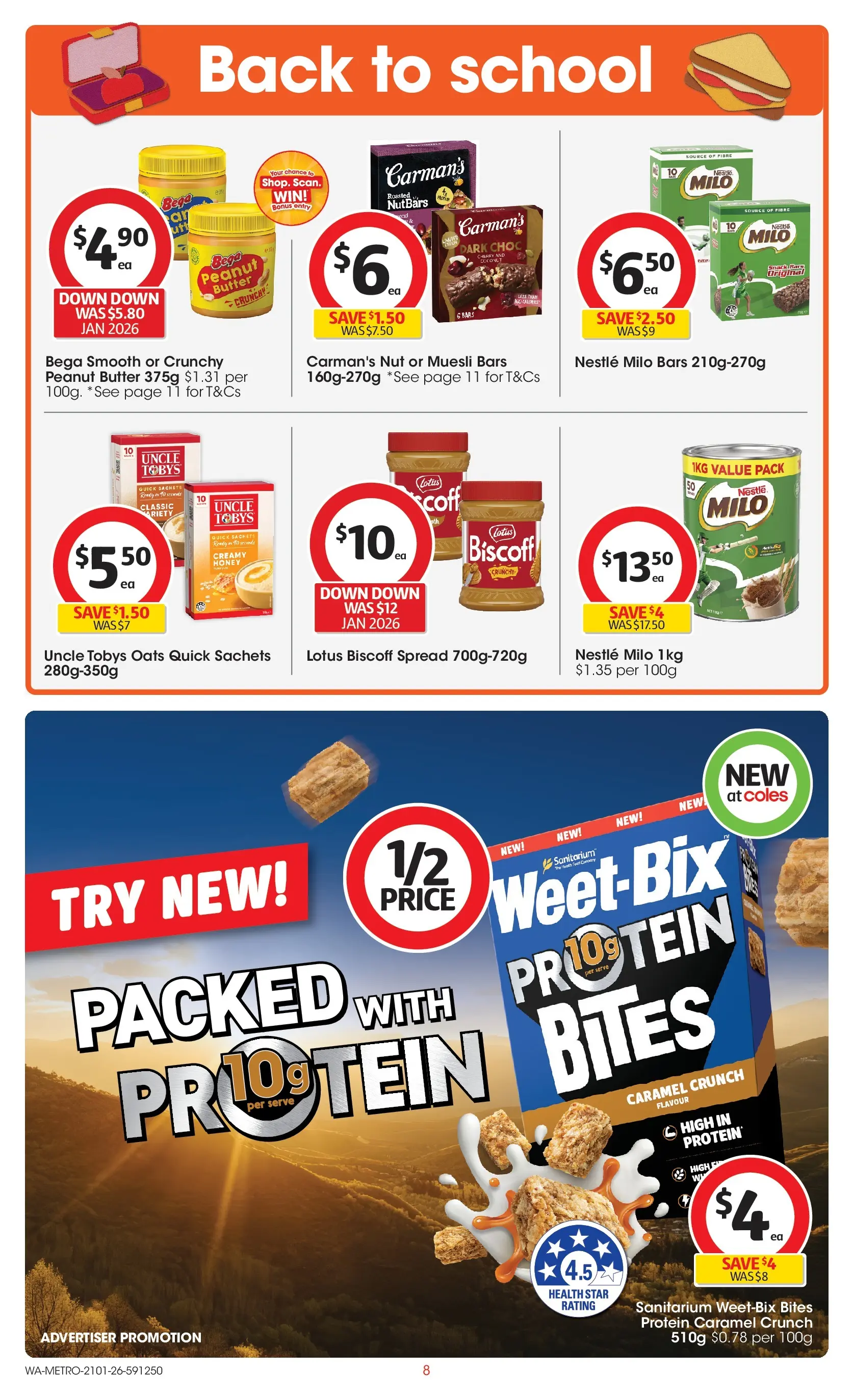 ﻿Coles catalogue valid from 21/01/2026 > Online Australia | Page: 8 | Products: Butter, Honey, Oats, Cream