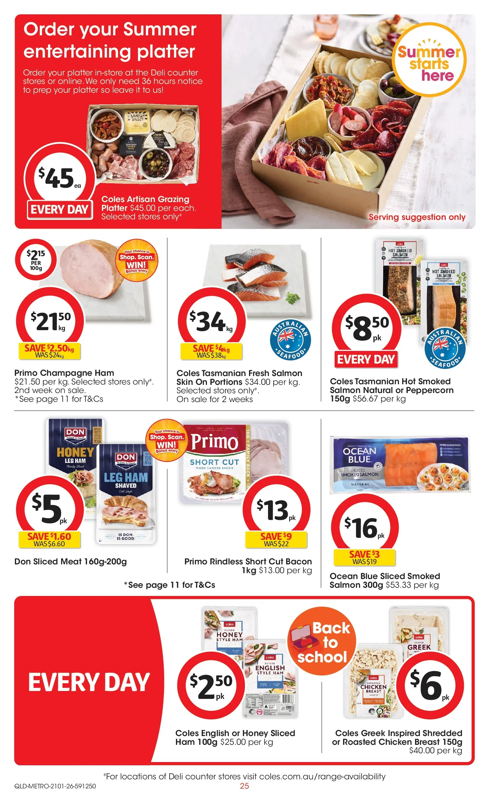 ﻿Coles catalogue valid from 21/01/2026 > Online Australia | Page: 25 | Products: Bacon, Ham, Chicken, Salmon
