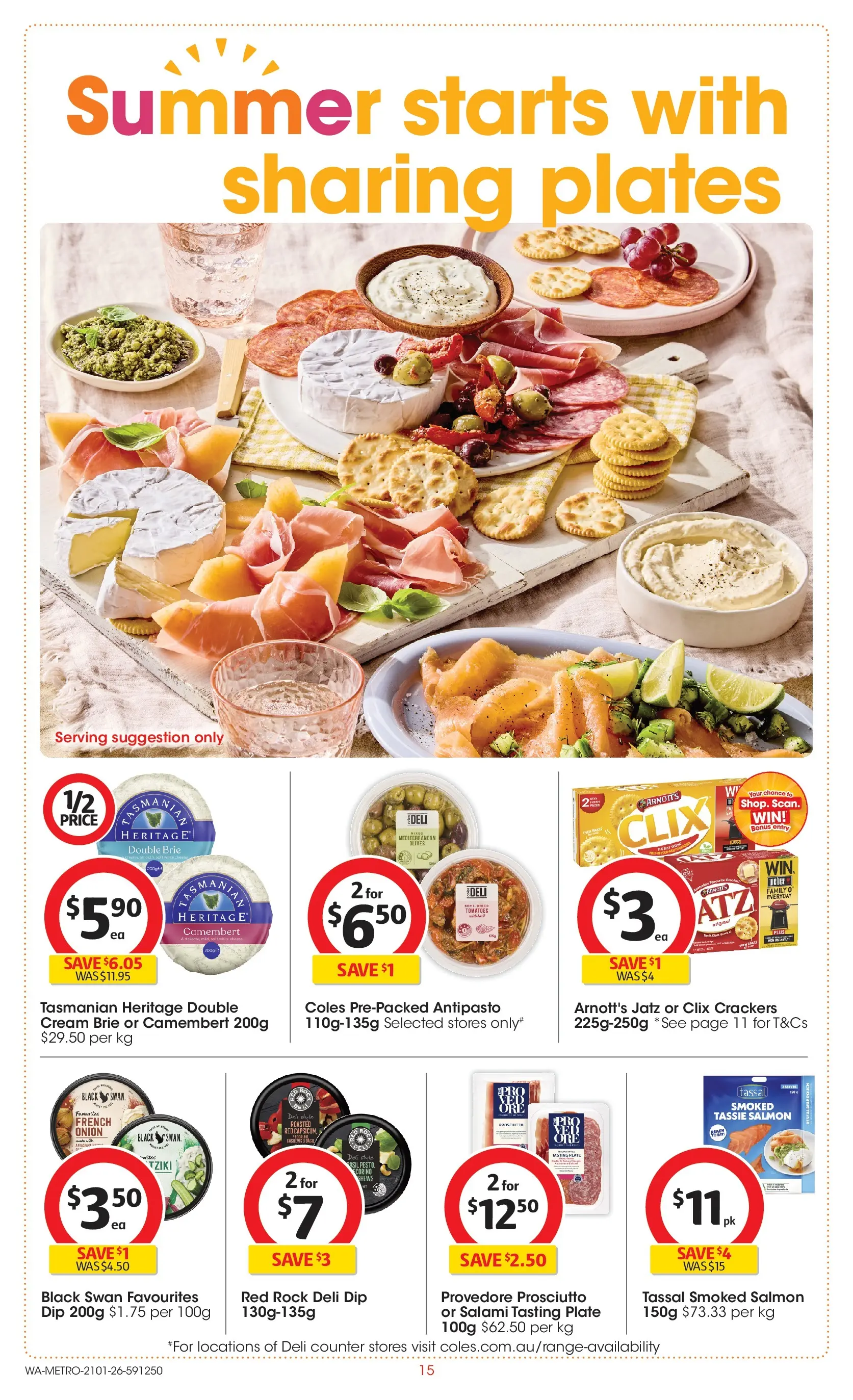 ﻿Coles catalogue valid from 21/01/2026 > Online Australia | Page: 15 | Products: Crackers, Tomatoes, Cream, Salmon