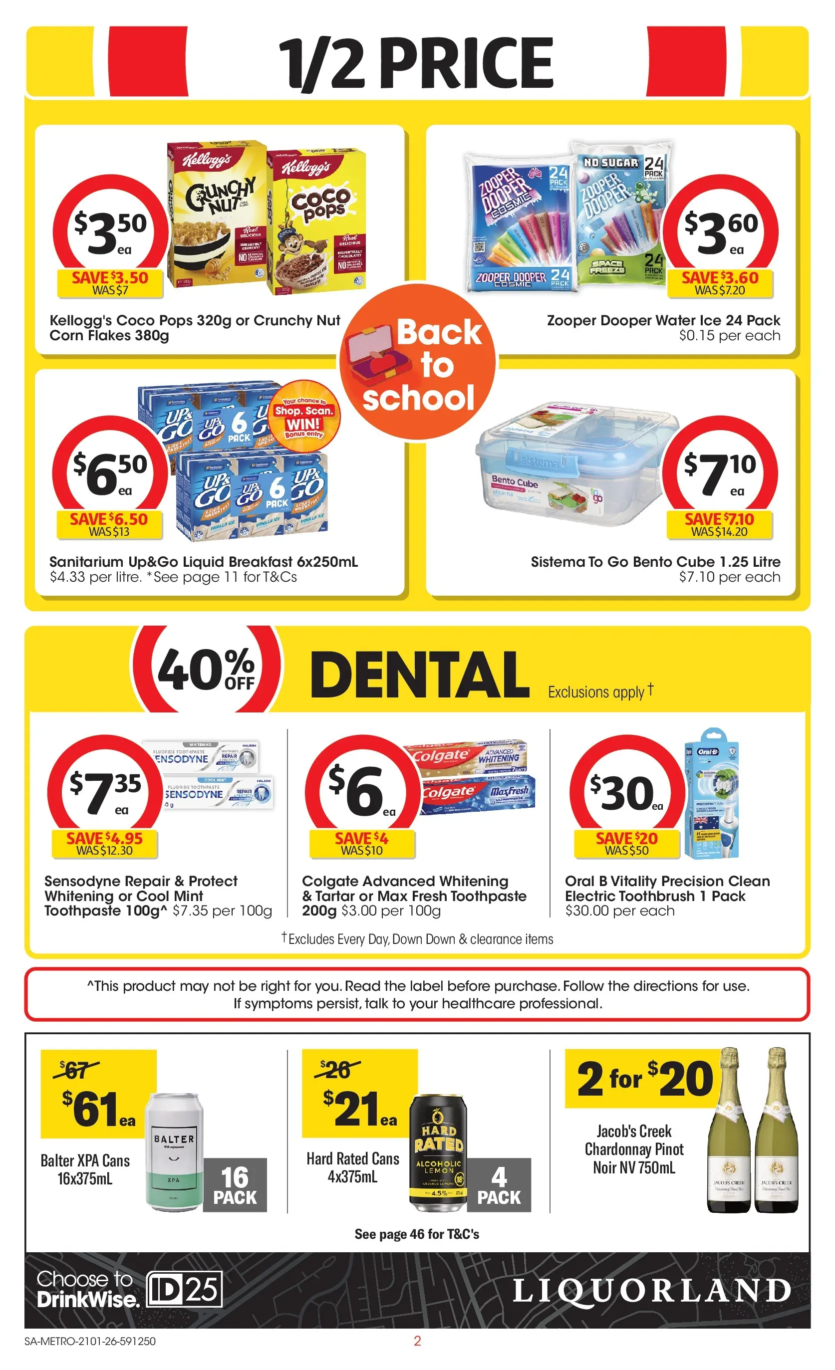 ﻿Coles catalogue valid from 21/01/2026 > Online Australia | Page: 2 | Products: Toothpaste, Flakes, Water, Electric toothbrush