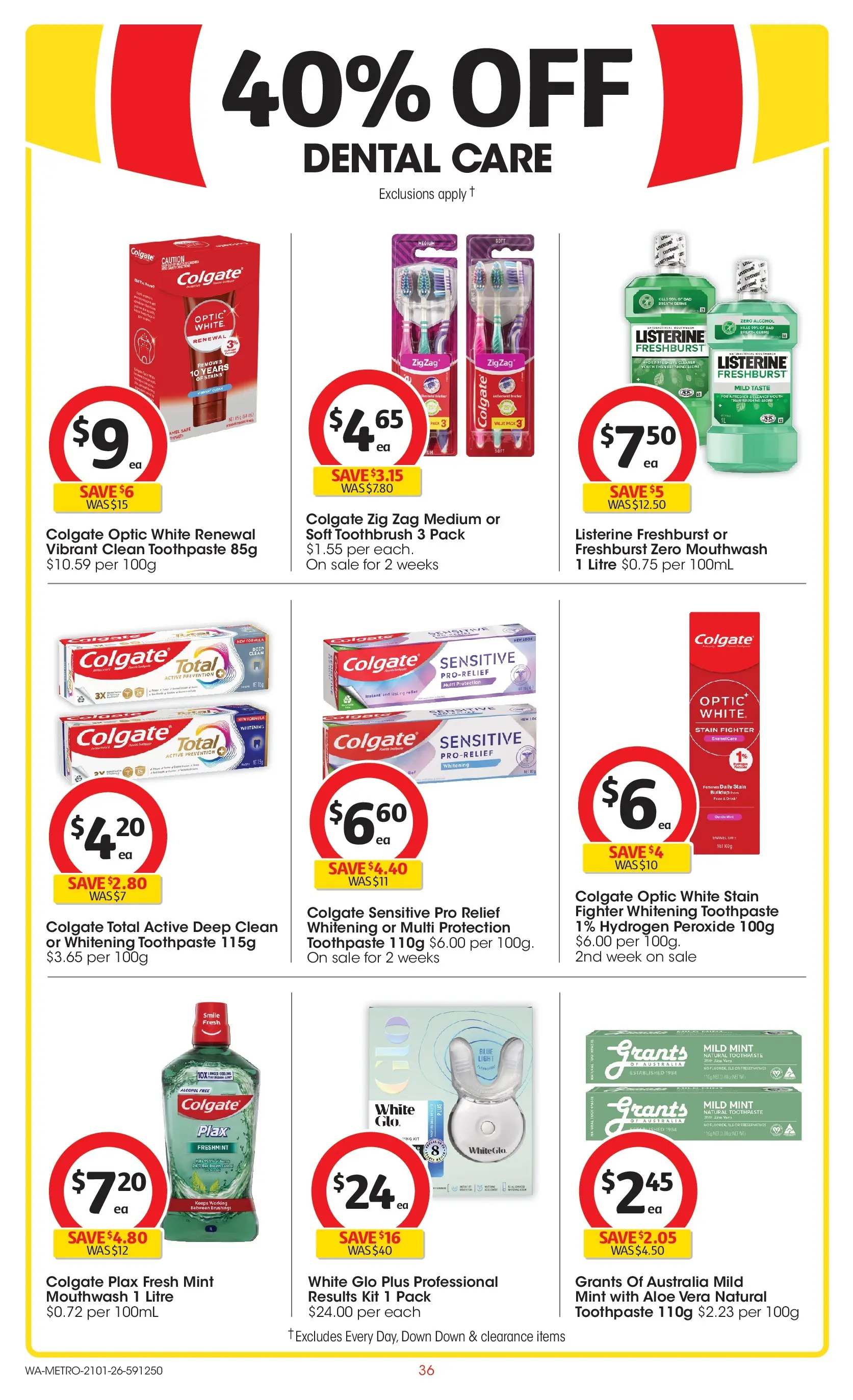﻿Coles catalogue valid from 21/01/2026 > Online Australia | Page: 36 | Products: Light, Cleaner, Dental care, Safe