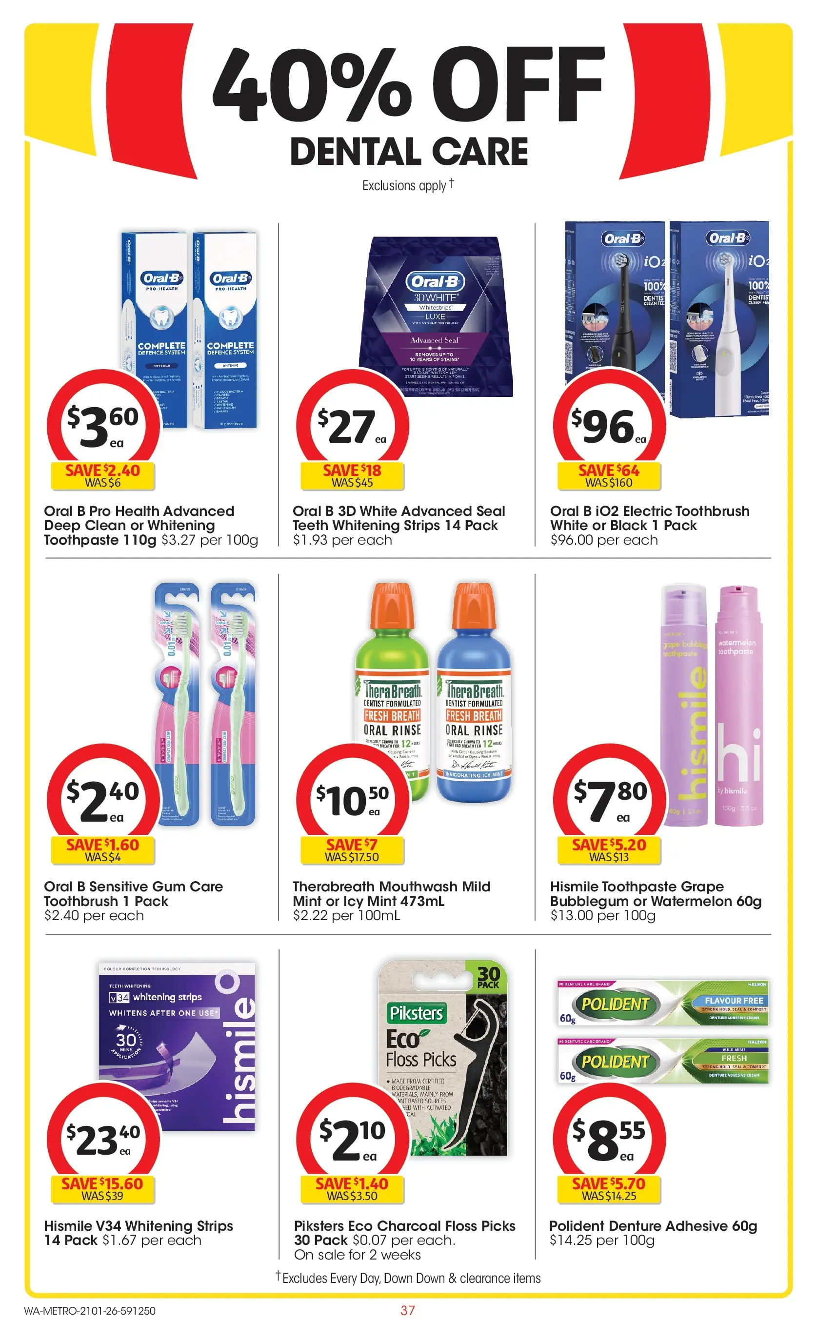 ﻿Coles catalogue valid from 21/01/2026 > Online Australia | Page: 37 | Products: Gum, Mouthwash, Watermelon, Teeth whitening