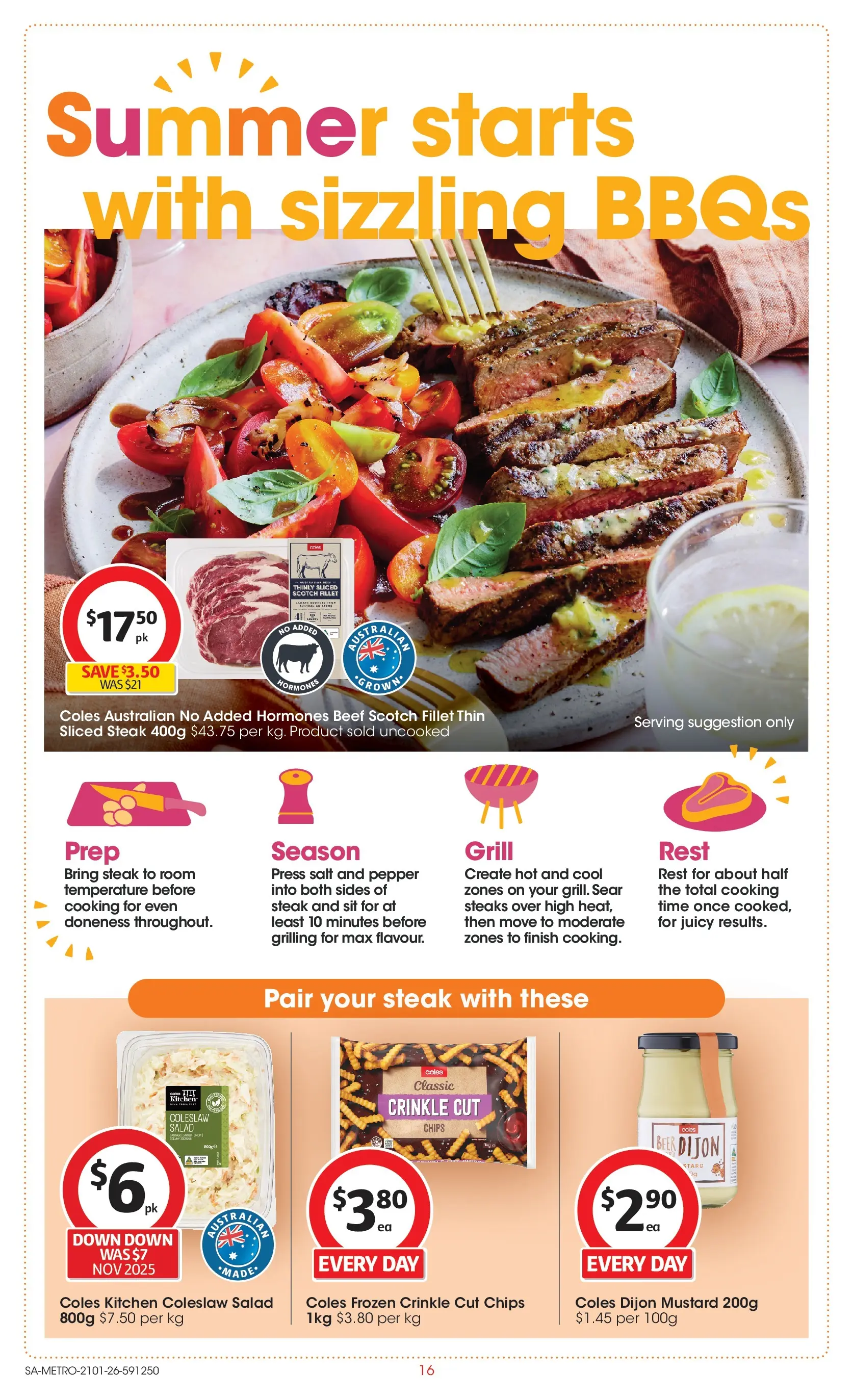 ﻿Coles catalogue valid from 21/01/2026 > Online Australia | Page: 16 | Products: Mustard, Chips, Steak, Grill