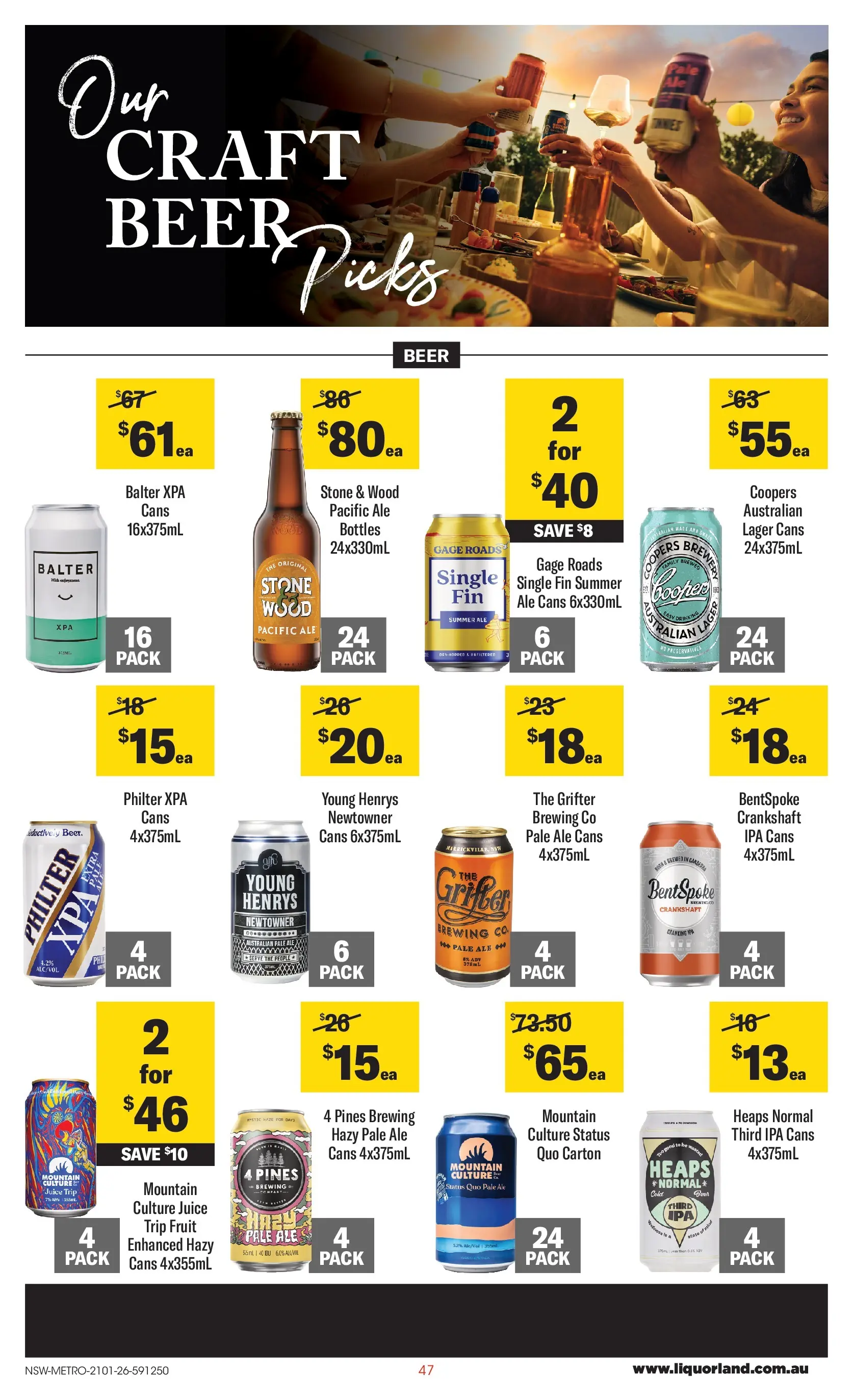 ﻿Coles catalogue valid from 21/01/2026 > Online Australia | Page: 47 | Products: Juice, Beer, Wood