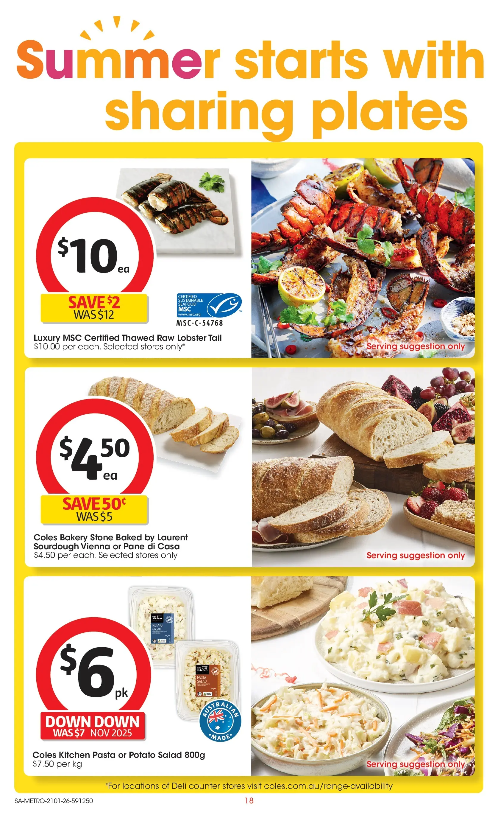 ﻿Coles catalogue valid from 21/01/2026 > Online Australia | Page: 18 | Products: Pasta, Sustainable, Seafood, Bakery