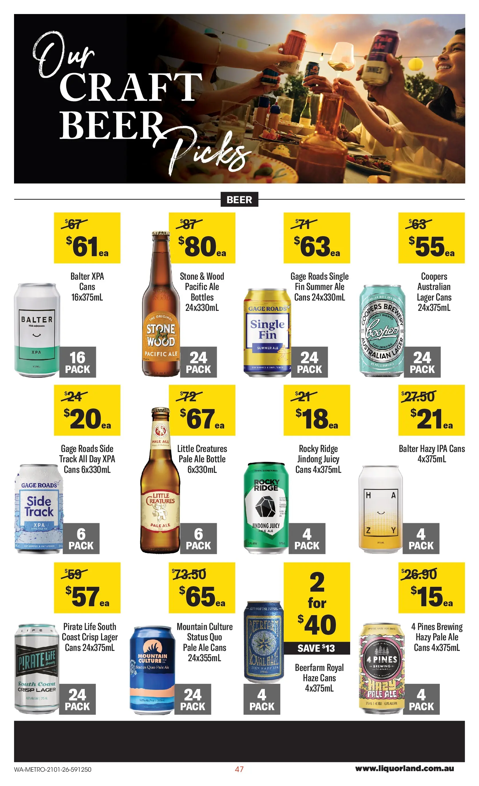 ﻿Coles catalogue valid from 21/01/2026 > Online Australia | Page: 47 | Products: Beer, Wood