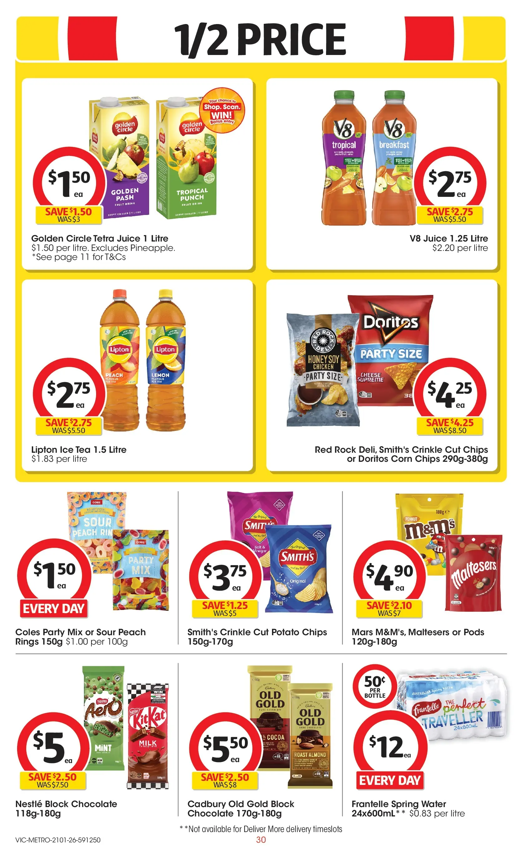 ﻿Coles catalogue valid from 21/01/2026 > Online Australia | Page: 30 | Products: Chocolate, Juice, Salt, Peach