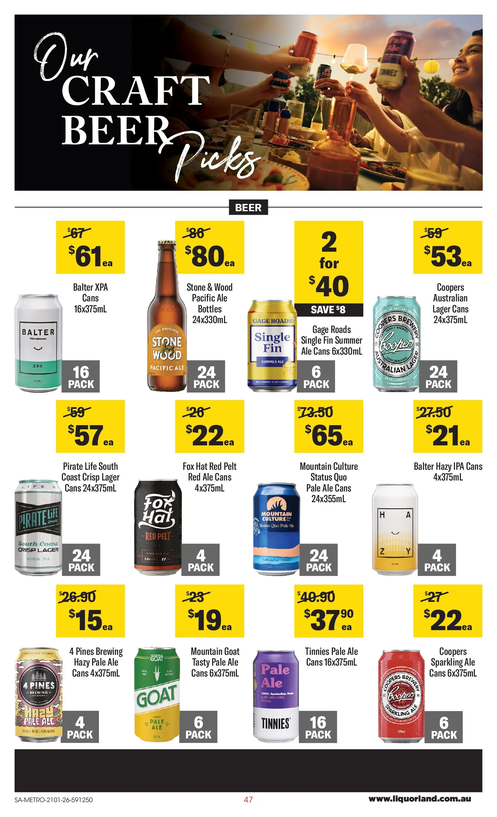 ﻿Coles catalogue valid from 21/01/2026 > Online Australia | Page: 47 | Products: Beer, Wood, Hat