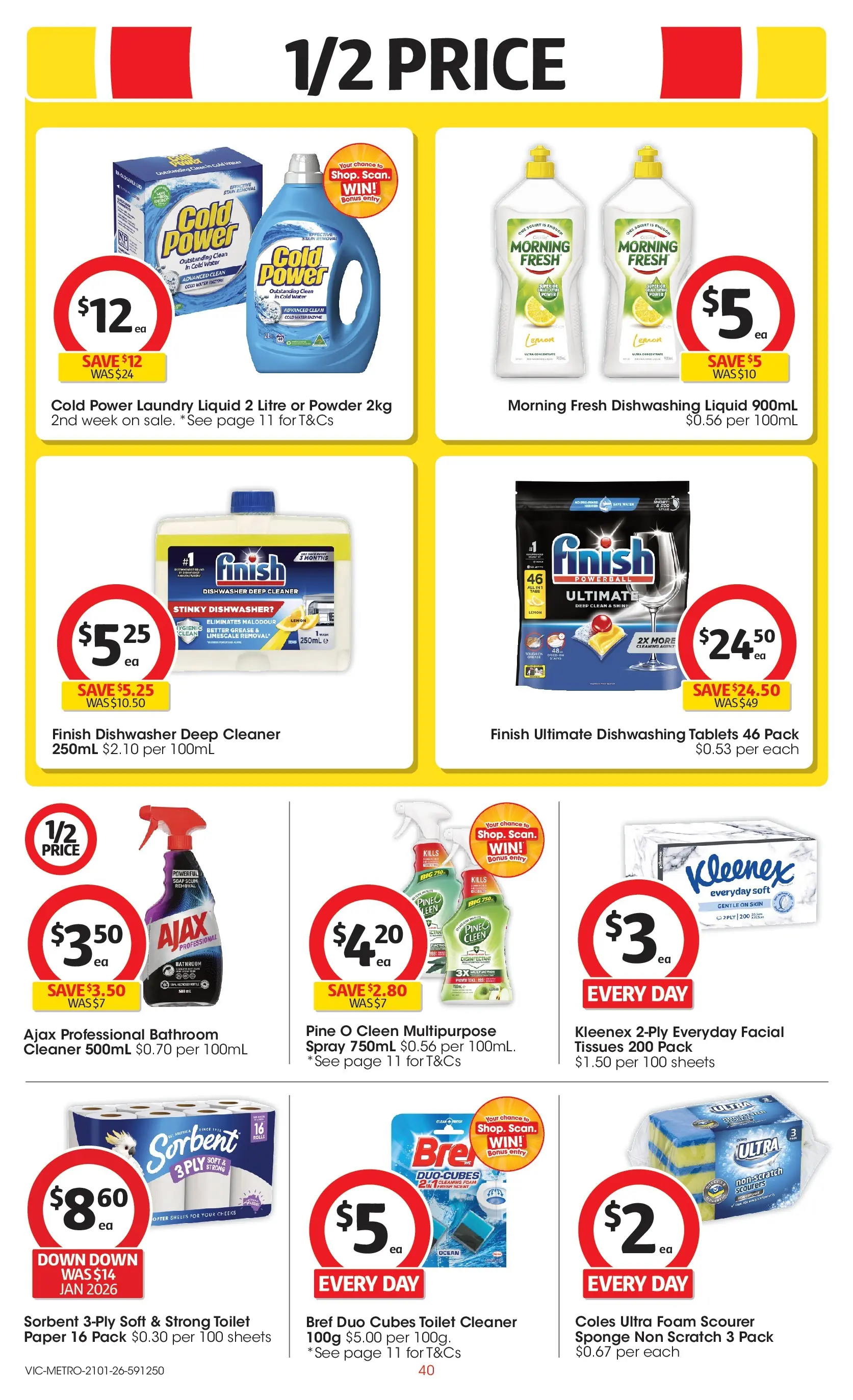 ﻿Coles catalogue valid from 21/01/2026 > Online Australia | Page: 40 | Products: Laundry, Tablets, Tissues, Bathroom
