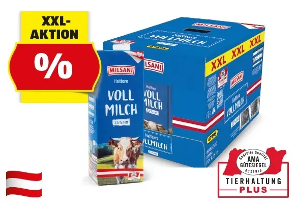 MILSANI Haltbare Vollmilch, 12 x 1 l