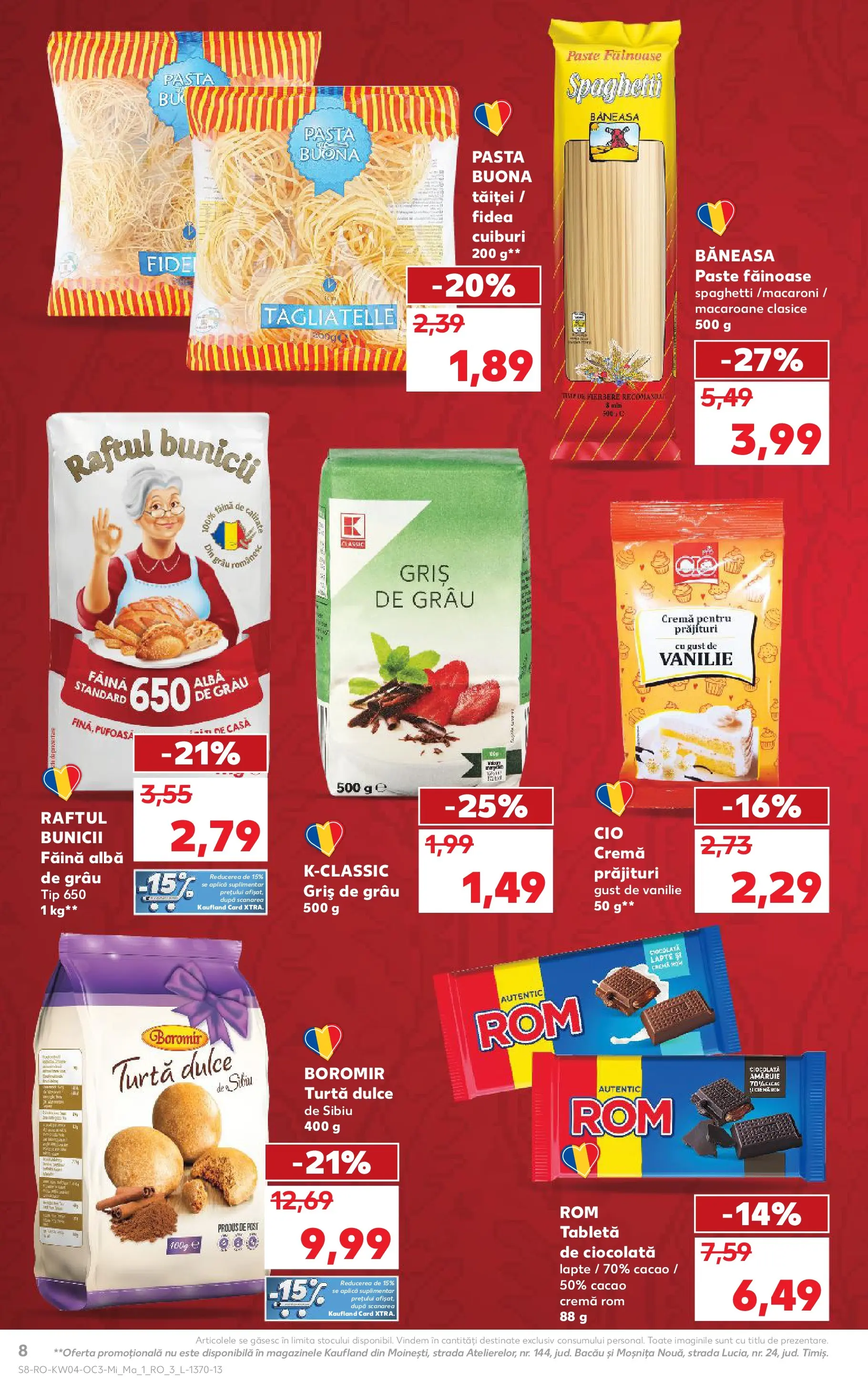 Catalog Kaufland - Slatina 21.01.2026 - Revista si Oferta | Pagină: 8 | Produse: Tabletă, Ciocolată, Rom, Paste