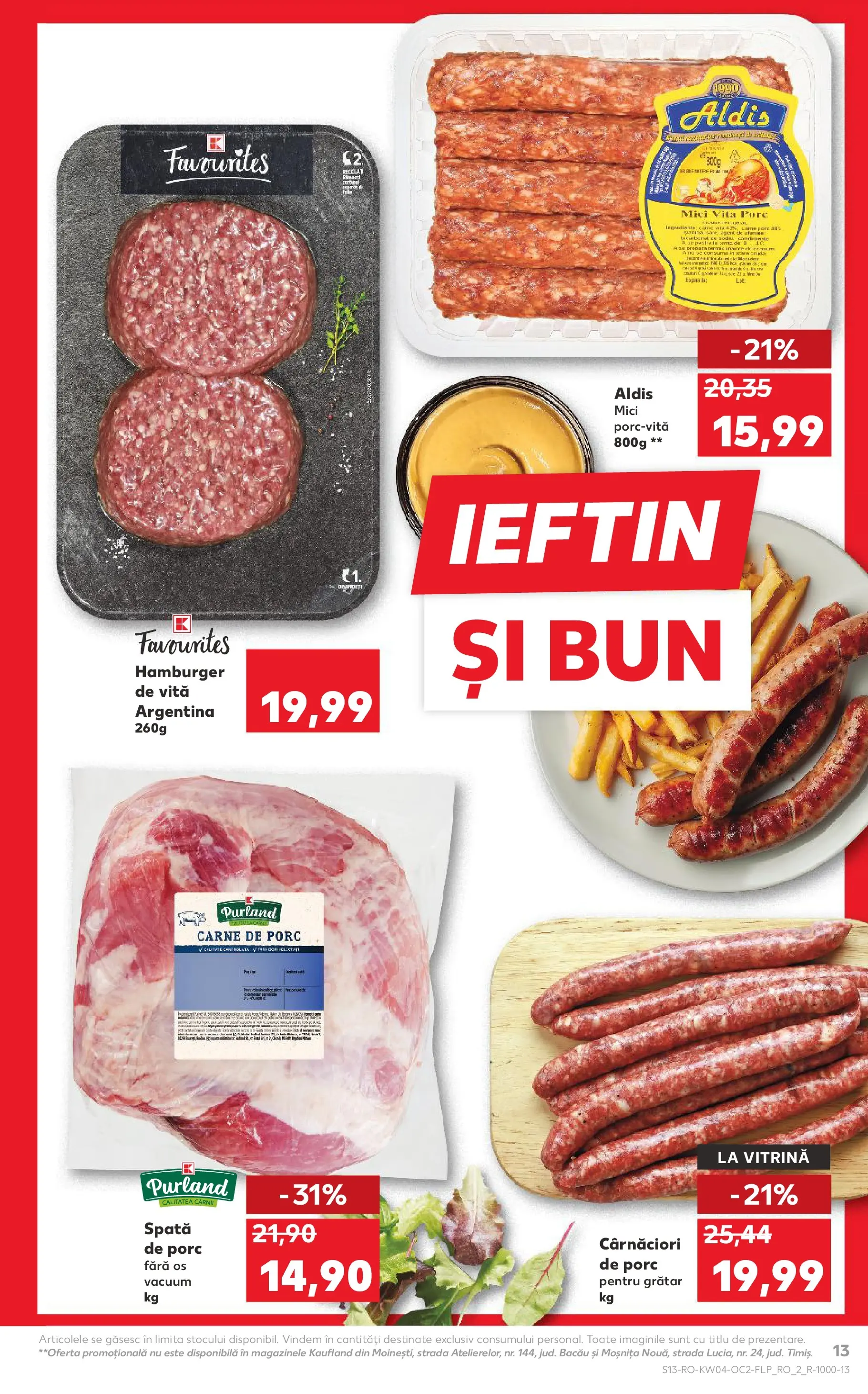Catalog Kaufland - Domnesti 21.01.2026 - Revista si Oferta | Pagină: 13 | Produse: Grătar, Vitrină, Mici, Carne De Porc