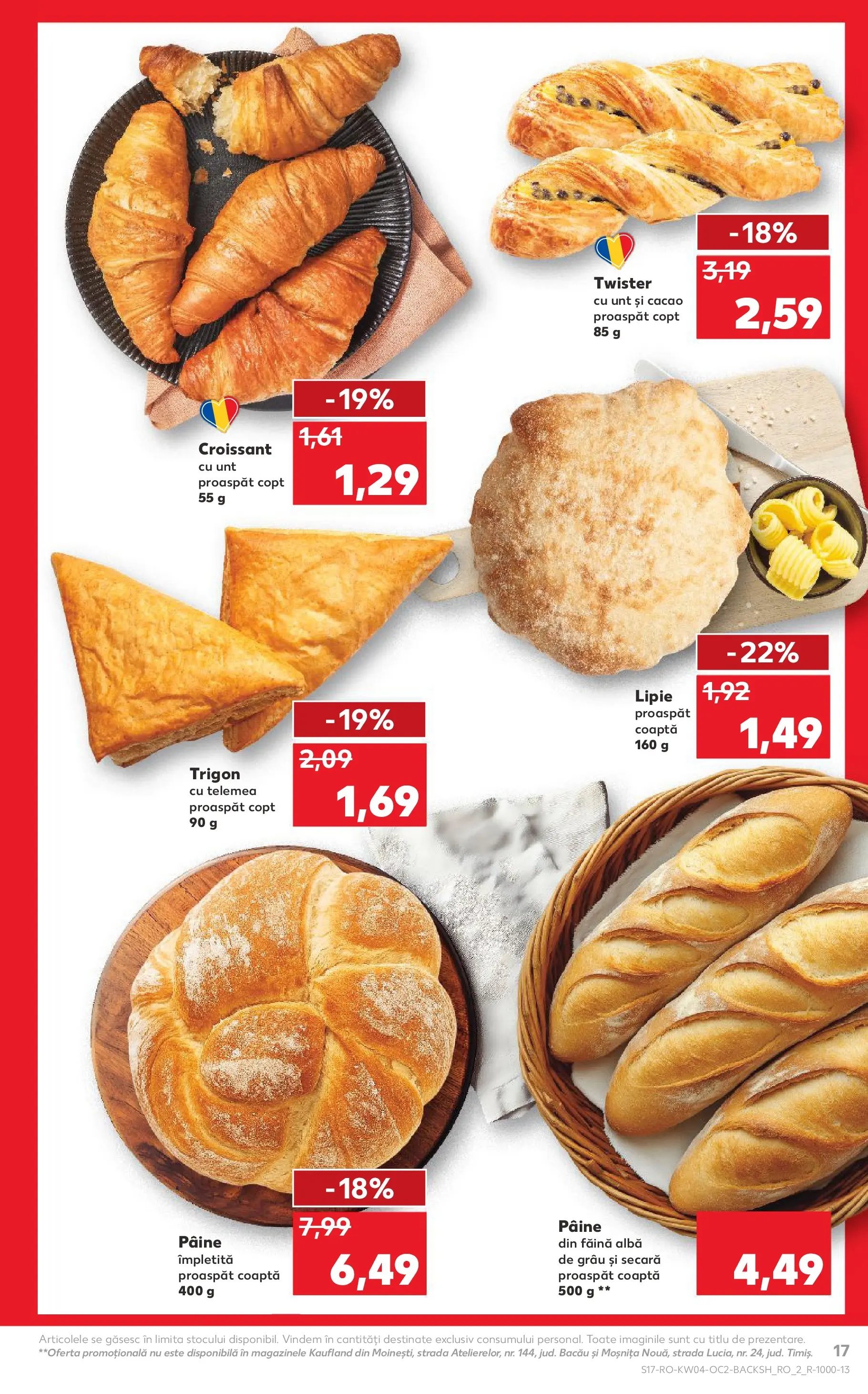Catalog Kaufland - Domnesti 21.01.2026 - Revista si Oferta | Pagină: 17 | Produse: Unt, Pâine, Făină, Cacao