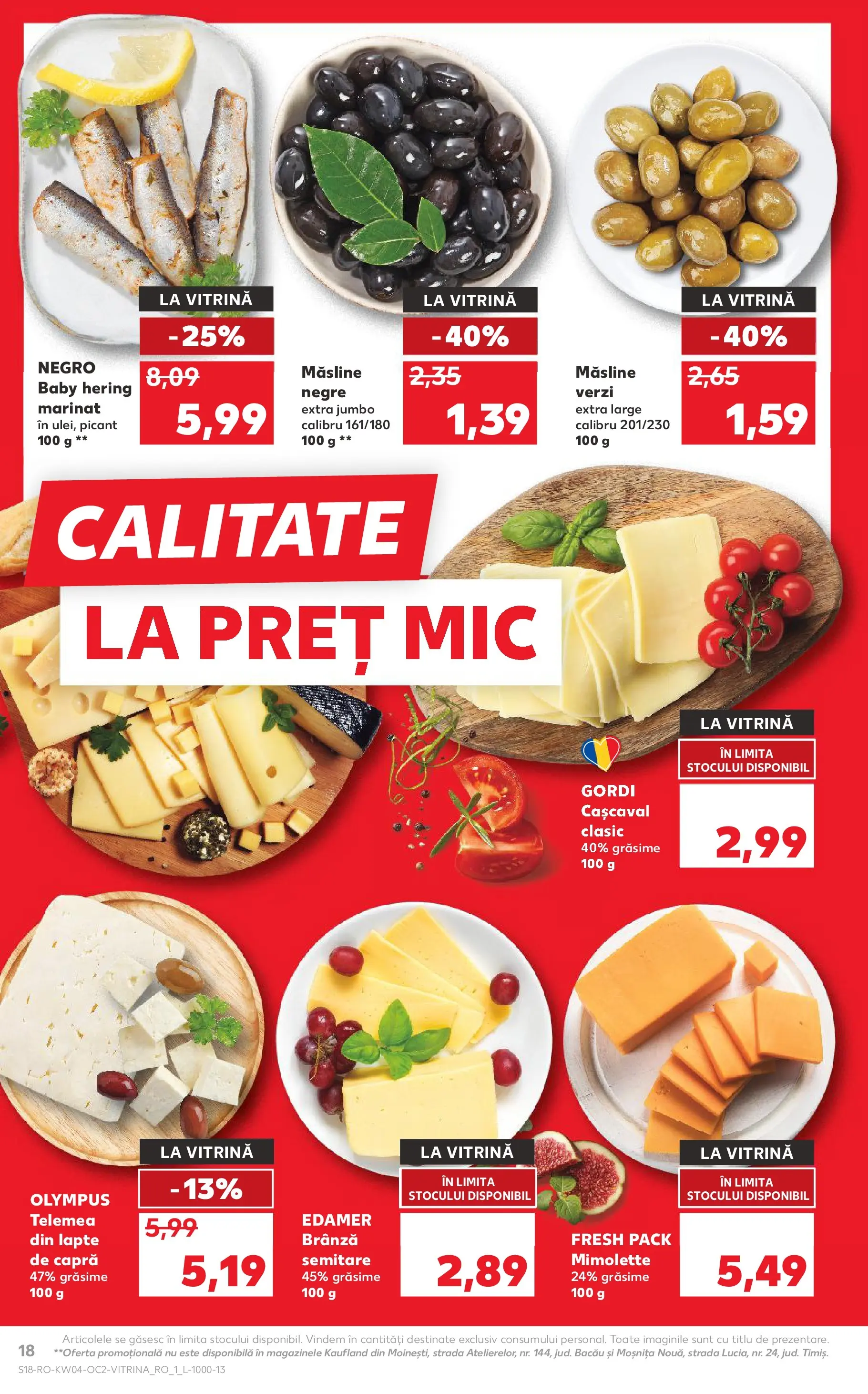 Catalog Kaufland - Domnesti 21.01.2026 - Revista si Oferta | Pagină: 18 | Produse: Hijyenik ped, Cașcaval, Lapte, Brânză