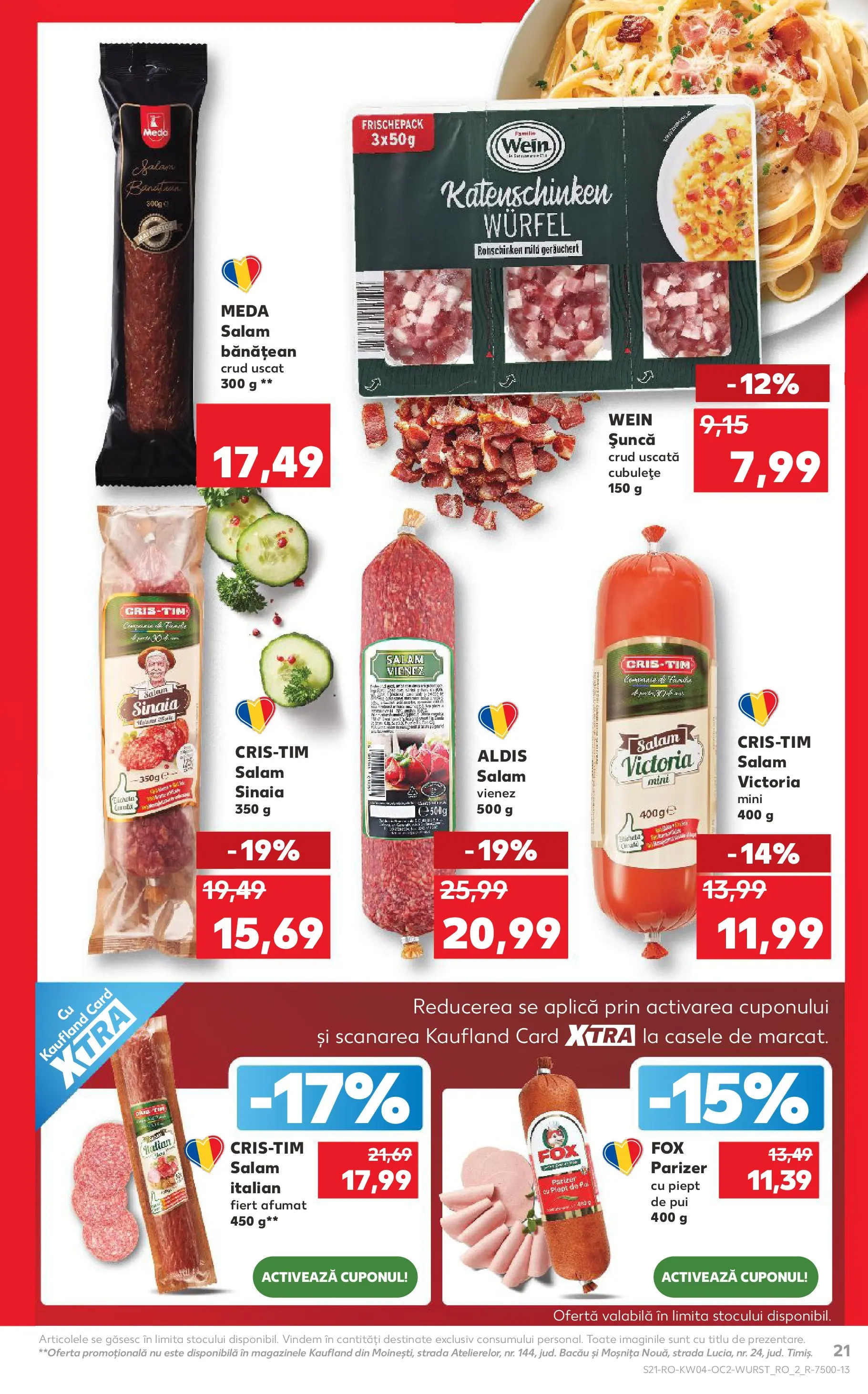Catalog Kaufland - Viseu de Sus 21.01.2026 - Revista si Oferta | Pagină: 21 | Produse: Hacıyatmaz Kedi Oyuncağı, Salam, Șuncă, Parizer