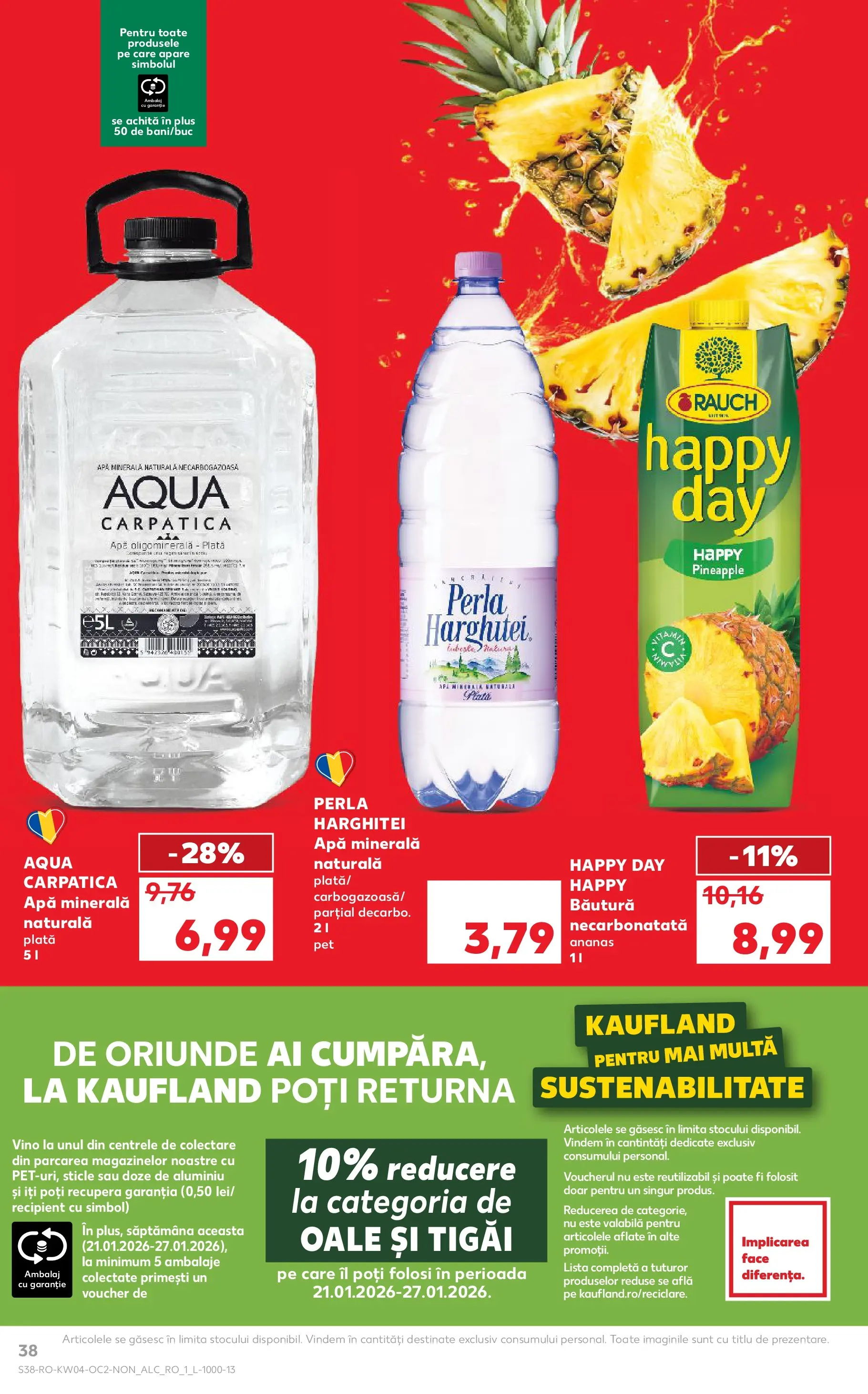 Catalog Kaufland - Domnesti 21.01.2026 - Revista si Oferta | Pagină: 38 | Produse: Yazı tahtası kalemi, Ananas, Apă