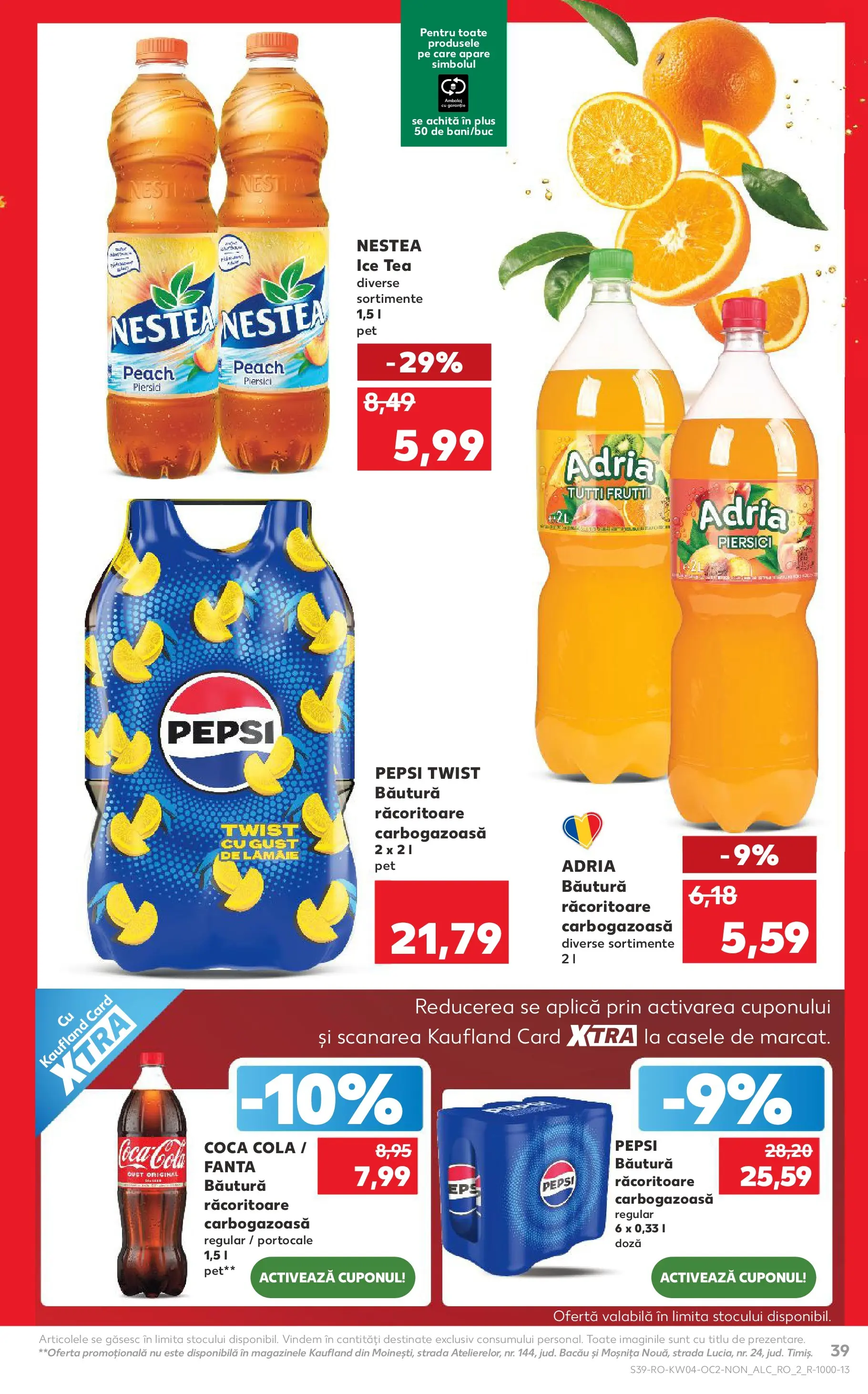 Catalog Kaufland - Domnesti 21.01.2026 - Revista si Oferta | Pagină: 39 | Produse: Amerikan servis, Portocale, Ice tea, Lămâie