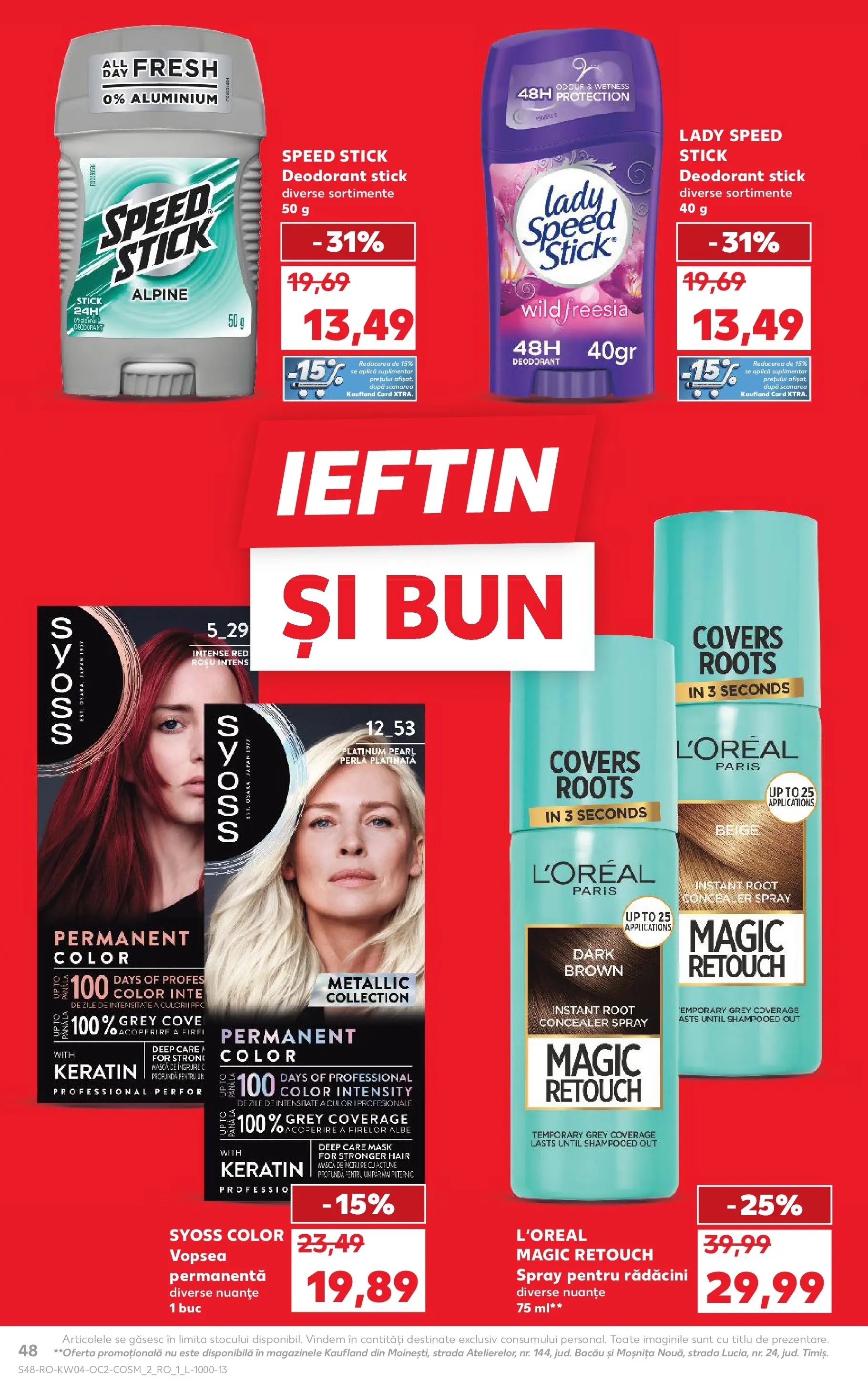 Catalog Kaufland - Domnesti 21.01.2026 - Revista si Oferta | Pagină: 48 | Produse: Vopsea, Concealer, Deodorant